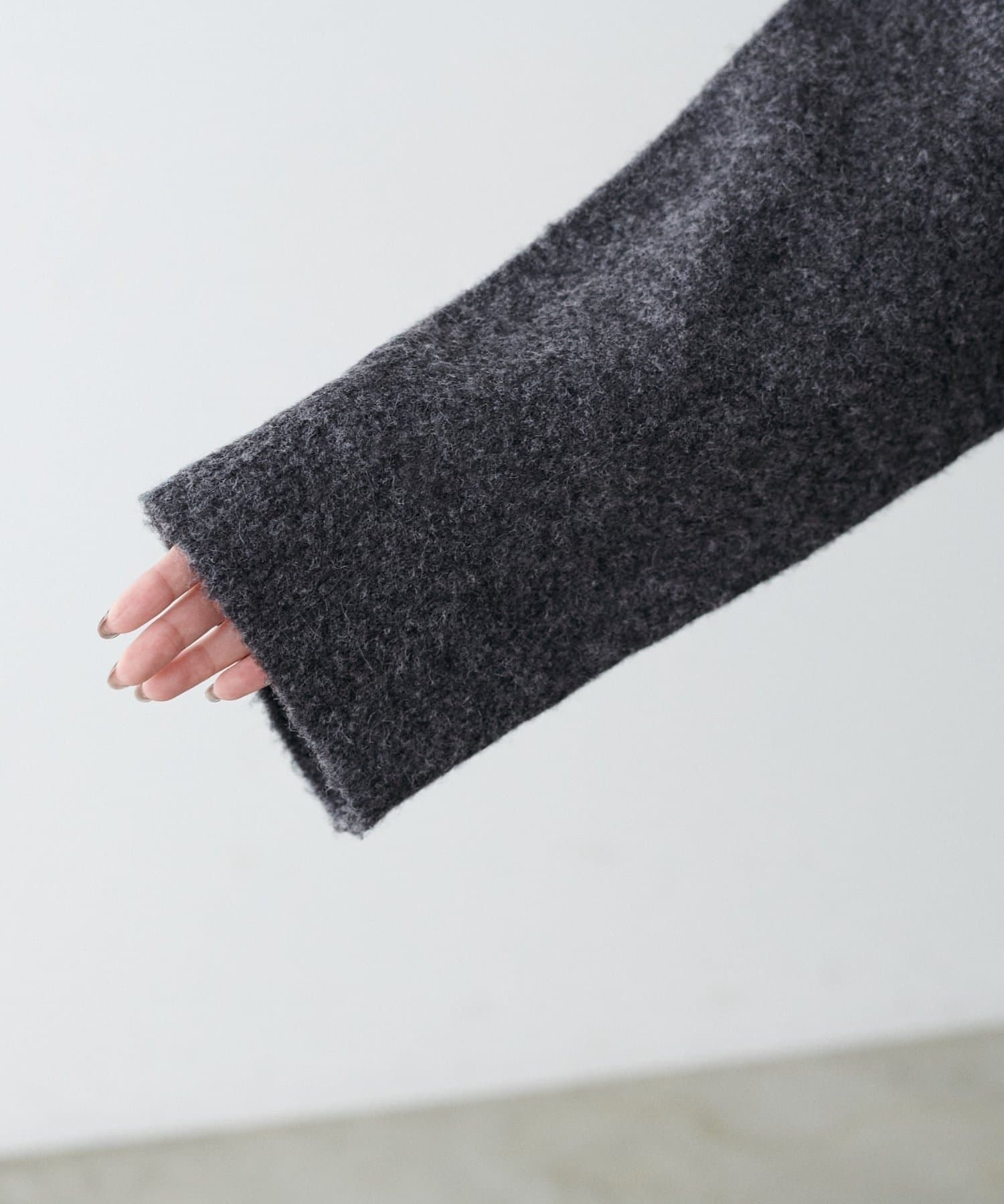 NICE CLAUP / OLIVE des OLIVE OUTLET(ナイスクラップ  / オリーブ デ オリーブ アウトレット) 【LARUTA】衿付きキーネック杢ニット