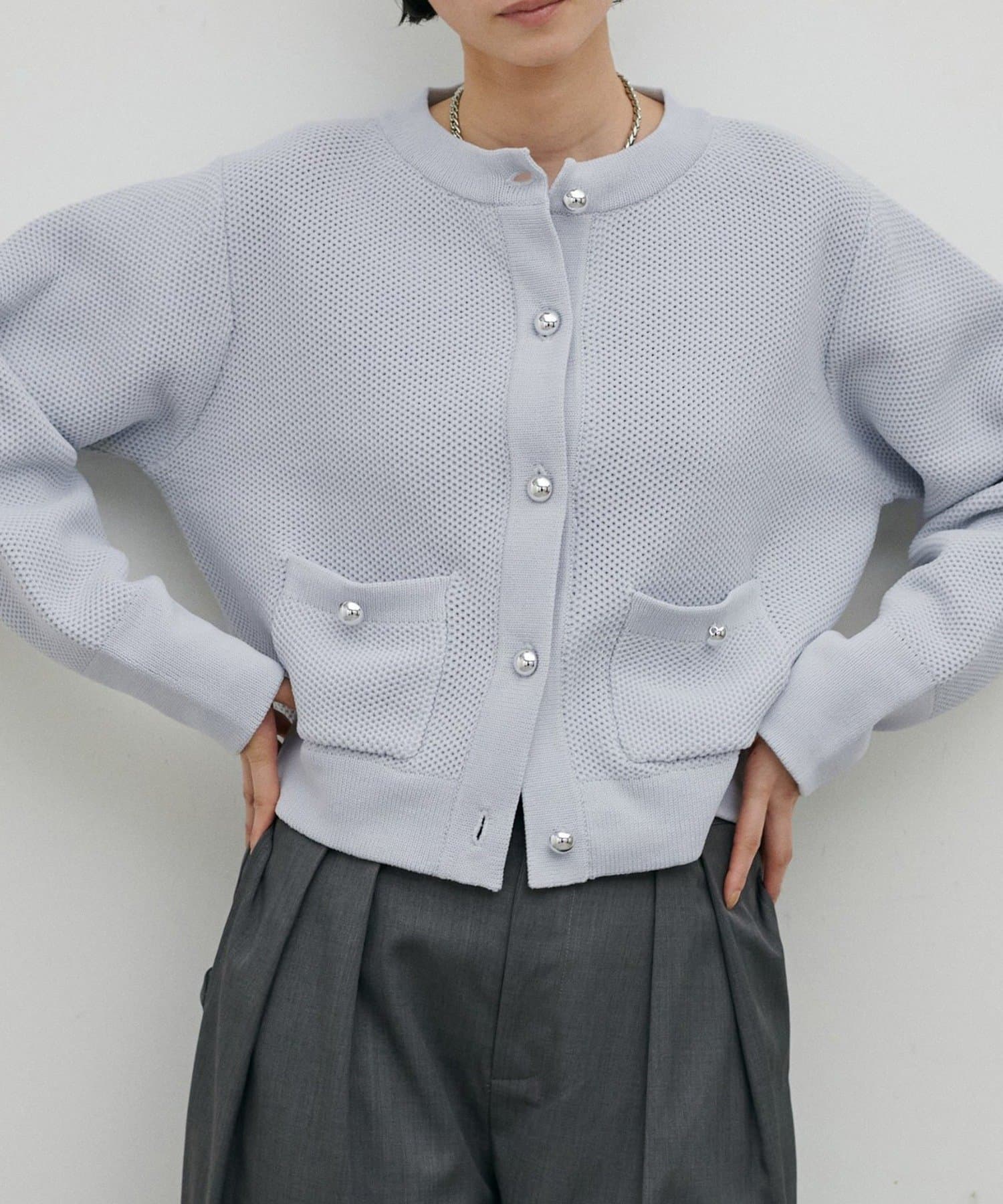 NICE CLAUP / OLIVE des OLIVE OUTLET(ナイスクラップ  / オリーブ デ オリーブ アウトレット) 【LARUTA】軽やかなハニカム編みニットカーディガン