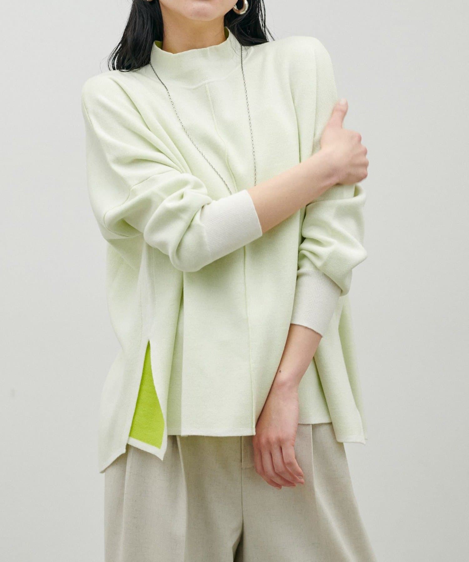 NICE CLAUP / OLIVE des OLIVE OUTLET(ナイスクラップ  / オリーブ デ オリーブ アウトレット) 【LARUTA】Wフェイス接結リバーシブルニットプルオーバー