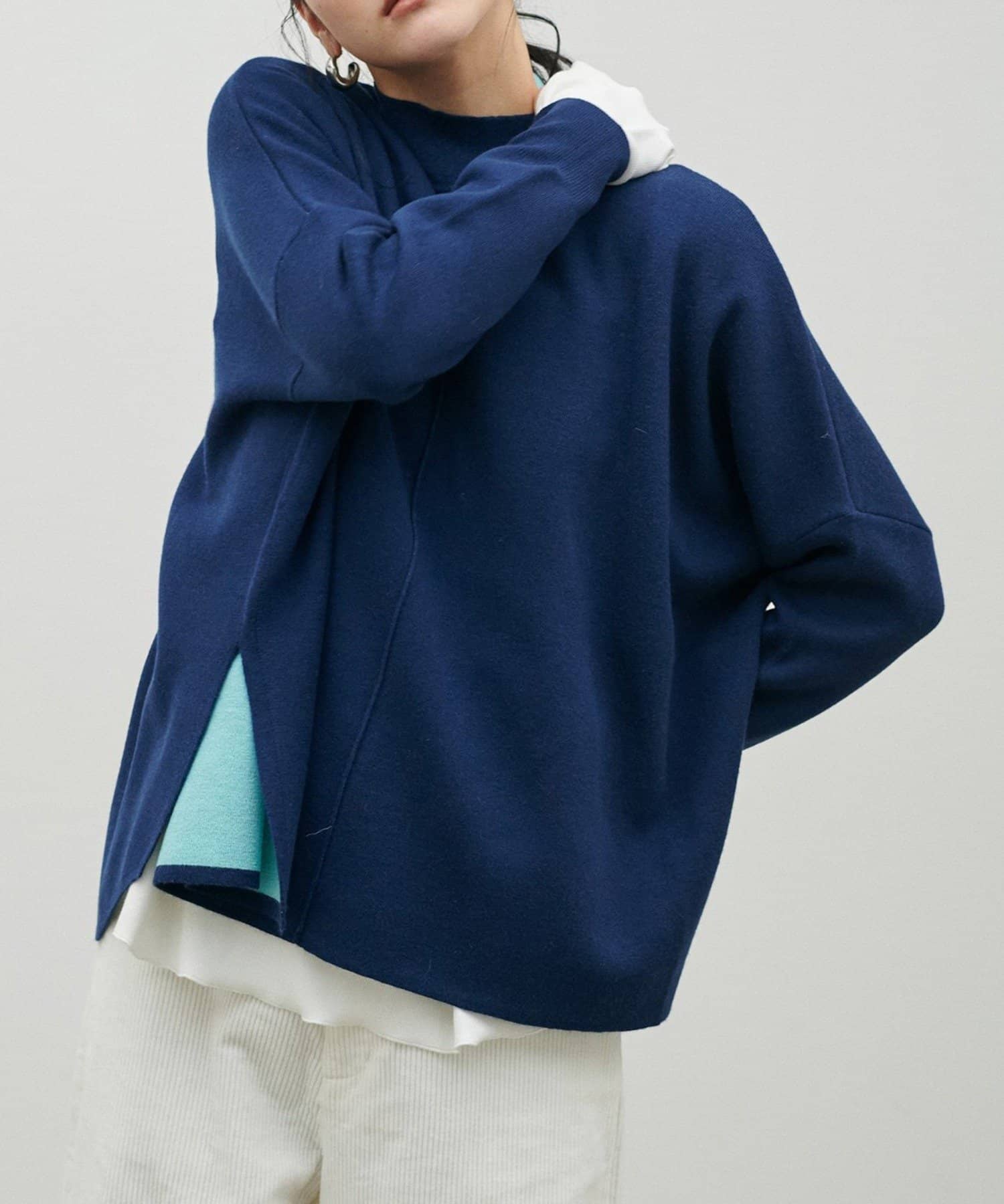 NICE CLAUP / OLIVE des OLIVE OUTLET(ナイスクラップ  / オリーブ デ オリーブ アウトレット) 【LARUTA】Wフェイス接結リバーシブルニットプルオーバー