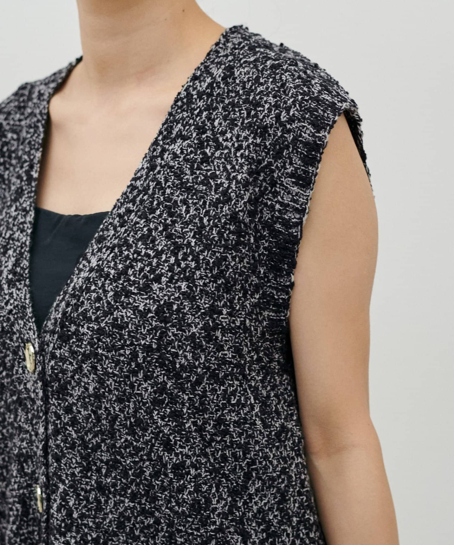 NICE CLAUP / OLIVE des OLIVE OUTLET(ナイスクラップ  / オリーブ デ オリーブ アウトレット) 【LARUTA】ツイード風MIXスラブベスト