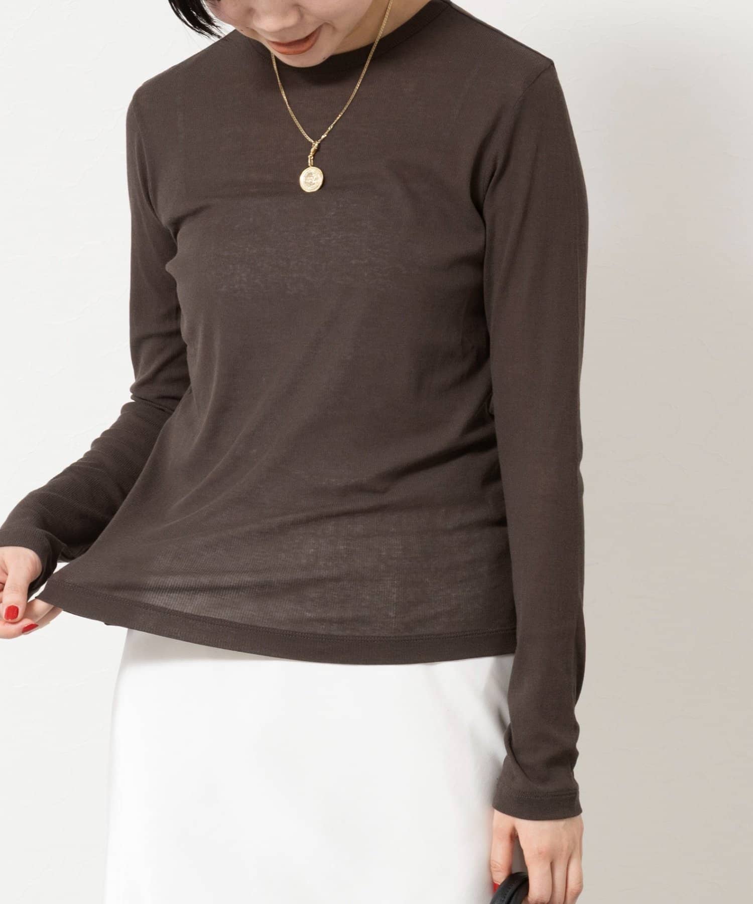 NOLLEY'S(ノーリーズ) ウォッシャブルorganicコットンシアーテレコロンＴ