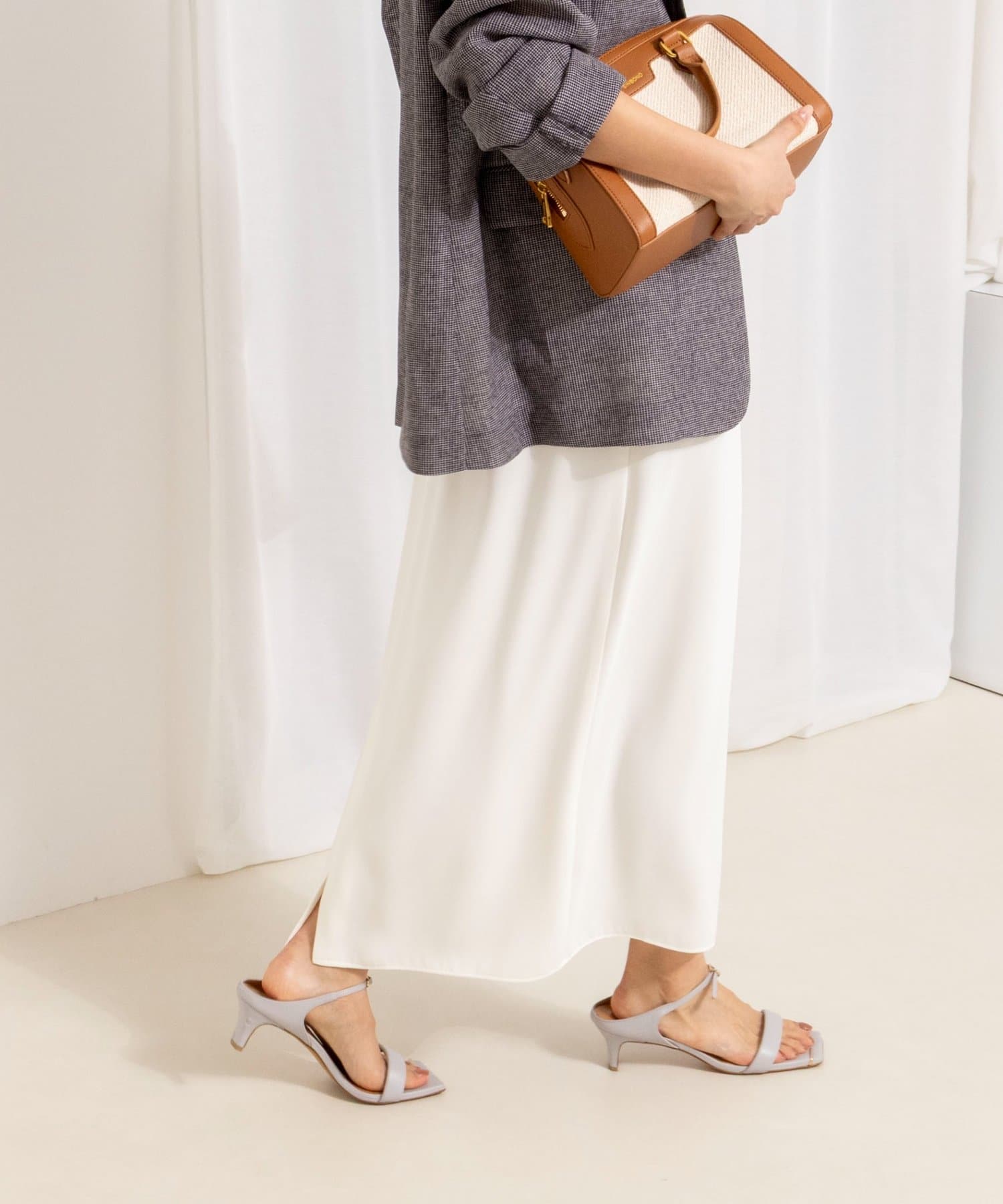 NOLLEY'S(ノーリーズ) ウォッシャブルハイスペックサテンロングスカート