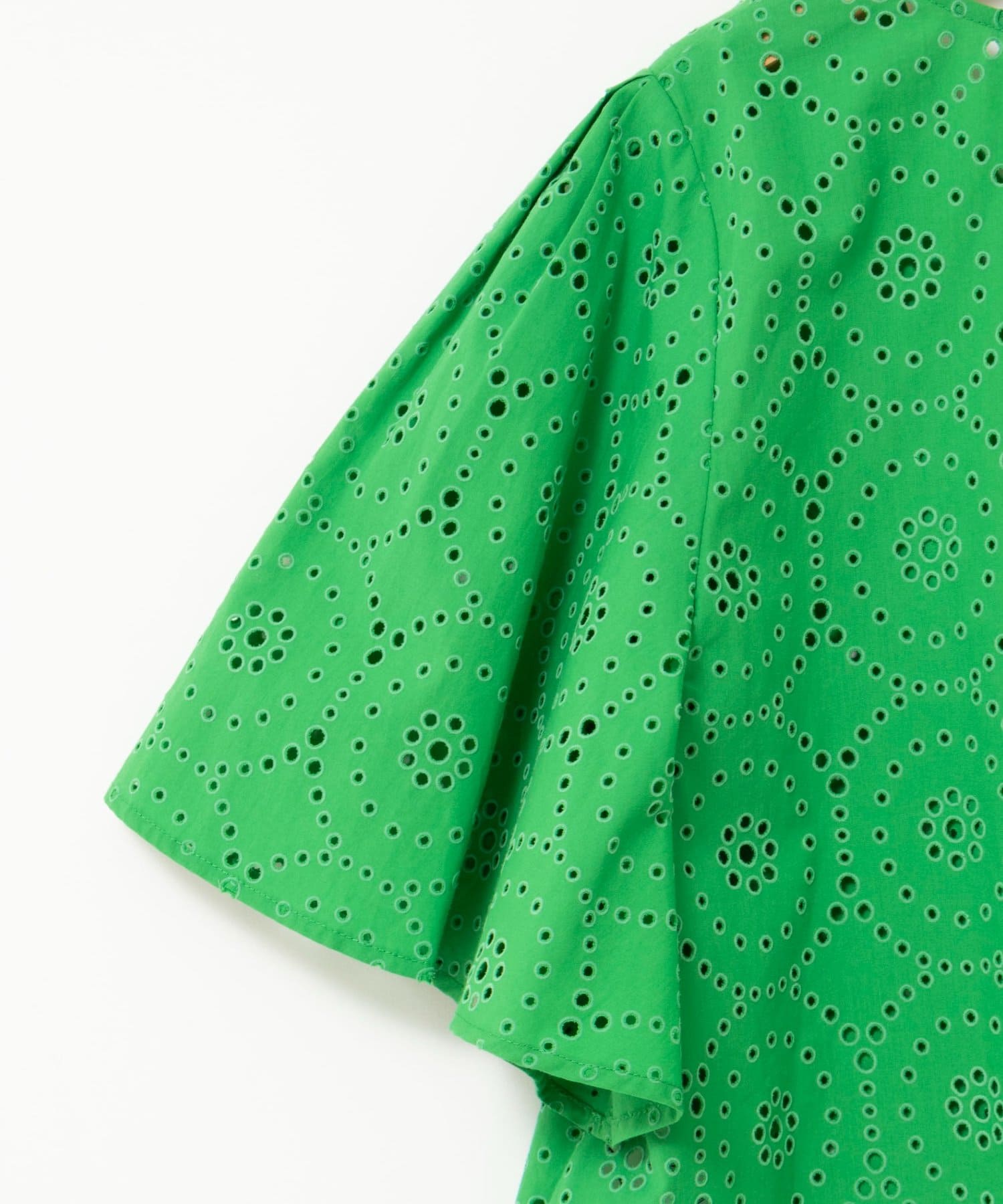 NOLLEY'S(ノーリーズ) 《セットアップ対応》ウォッシャブルフレアスリーブレースブラウス