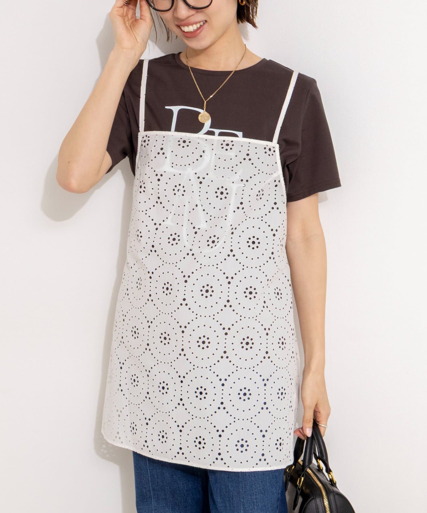 NOLLEY'S(ノーリーズ) ウォッシャブルレースキャミチュニック