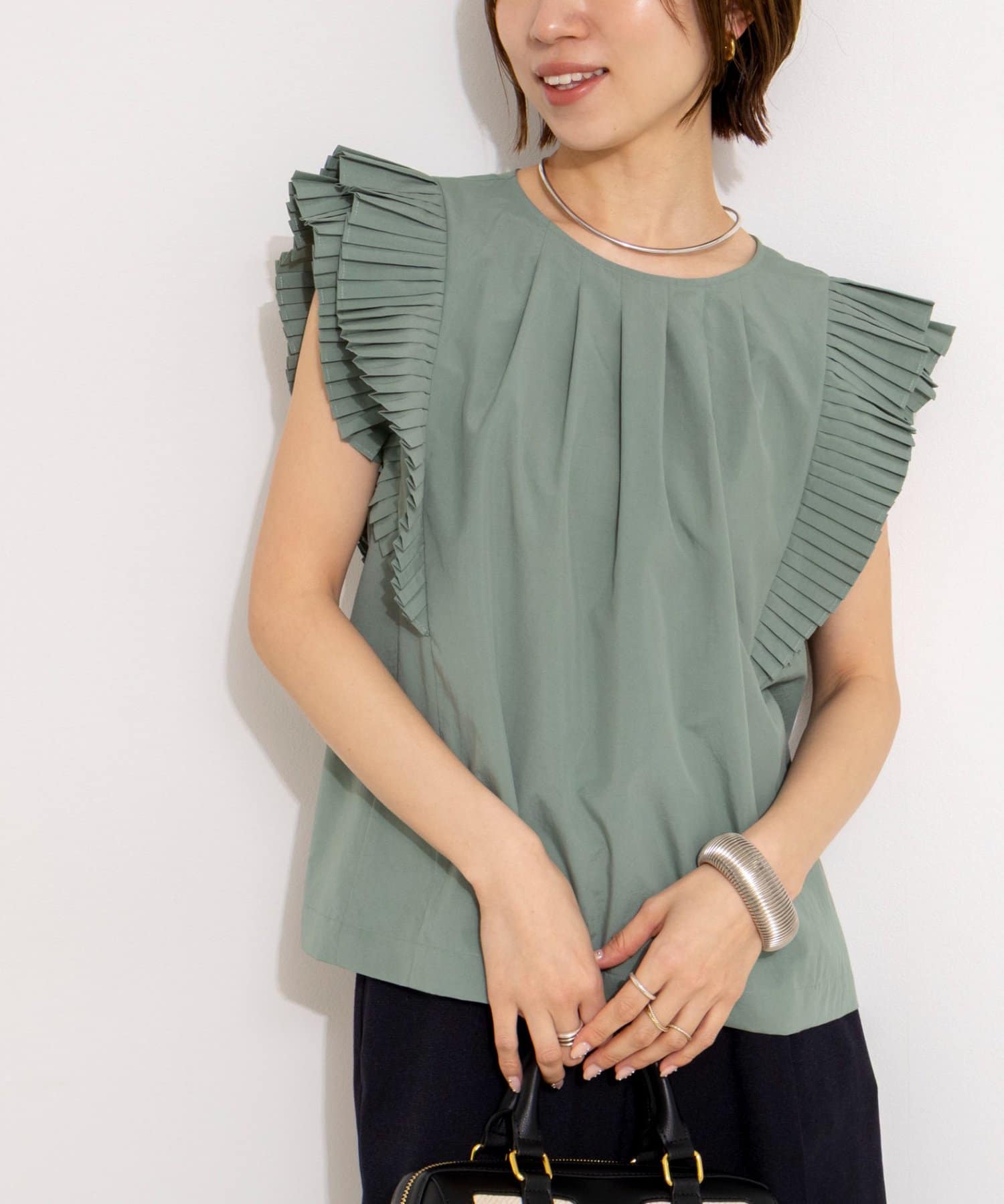 NOLLEY'S(ノーリーズ) ウォッシャブル高機能袖プリーツブラウス