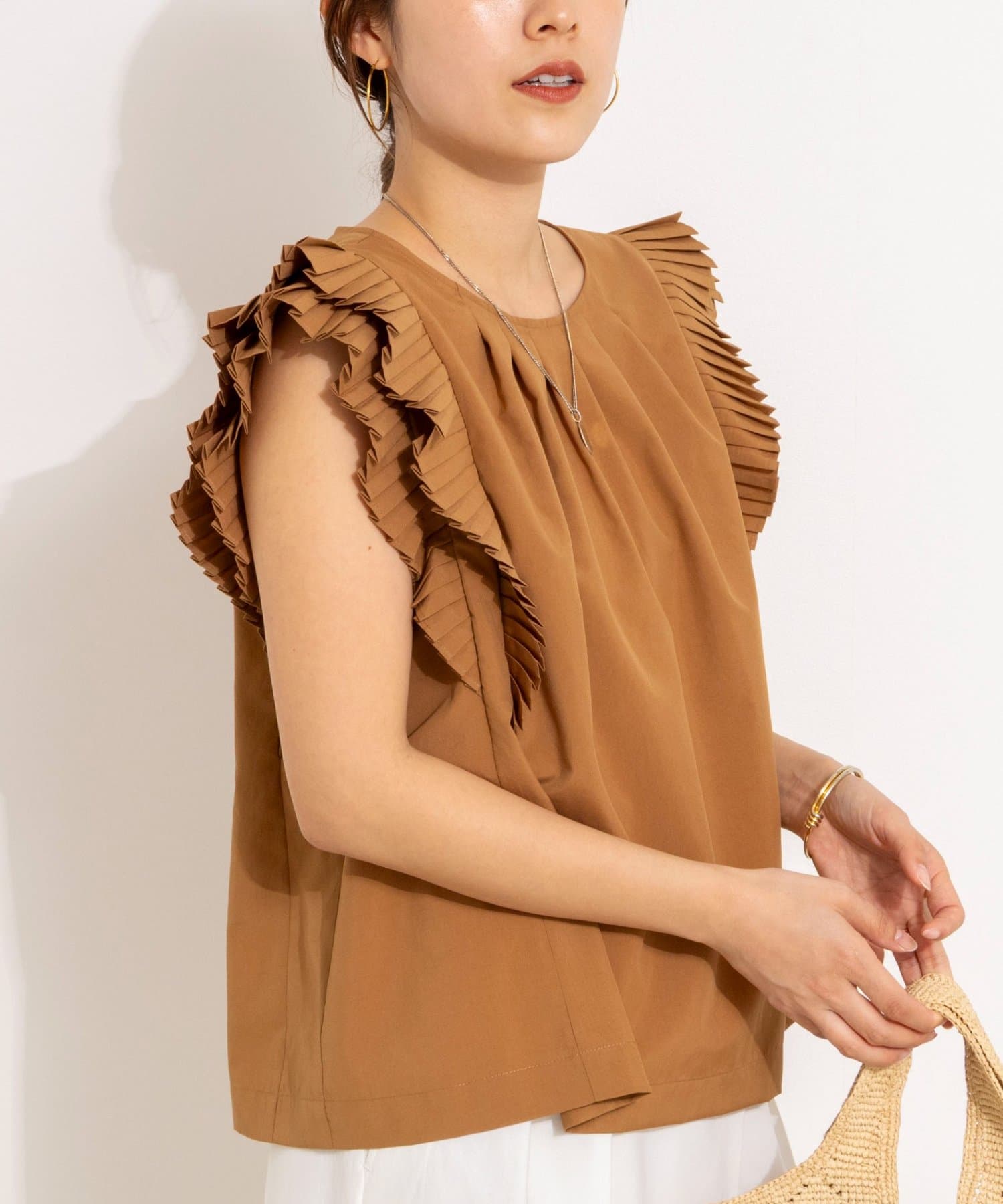 NOLLEY'S(ノーリーズ) ウォッシャブル高機能袖プリーツブラウス