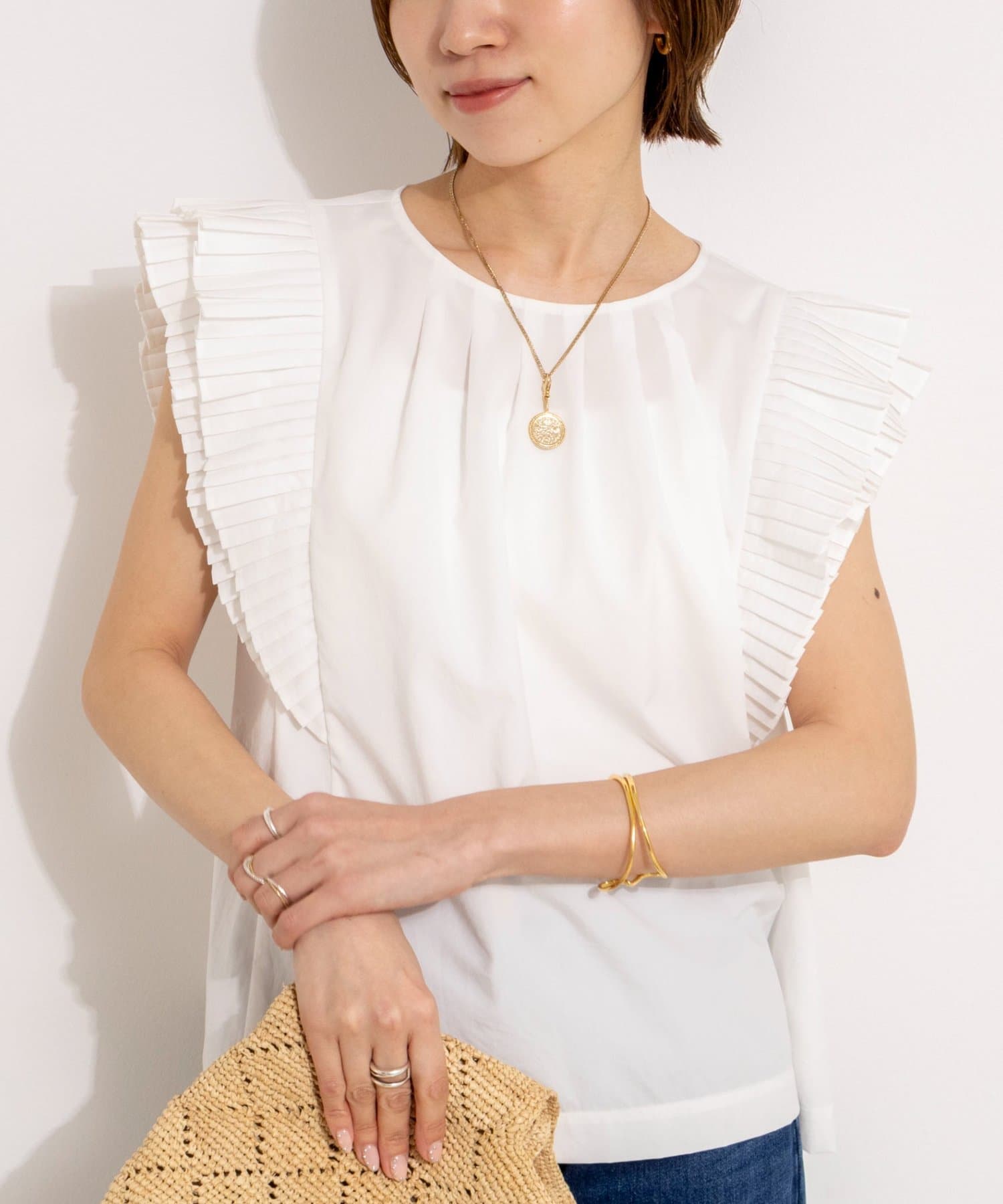 NOLLEY'S(ノーリーズ) ウォッシャブル高機能袖プリーツブラウス