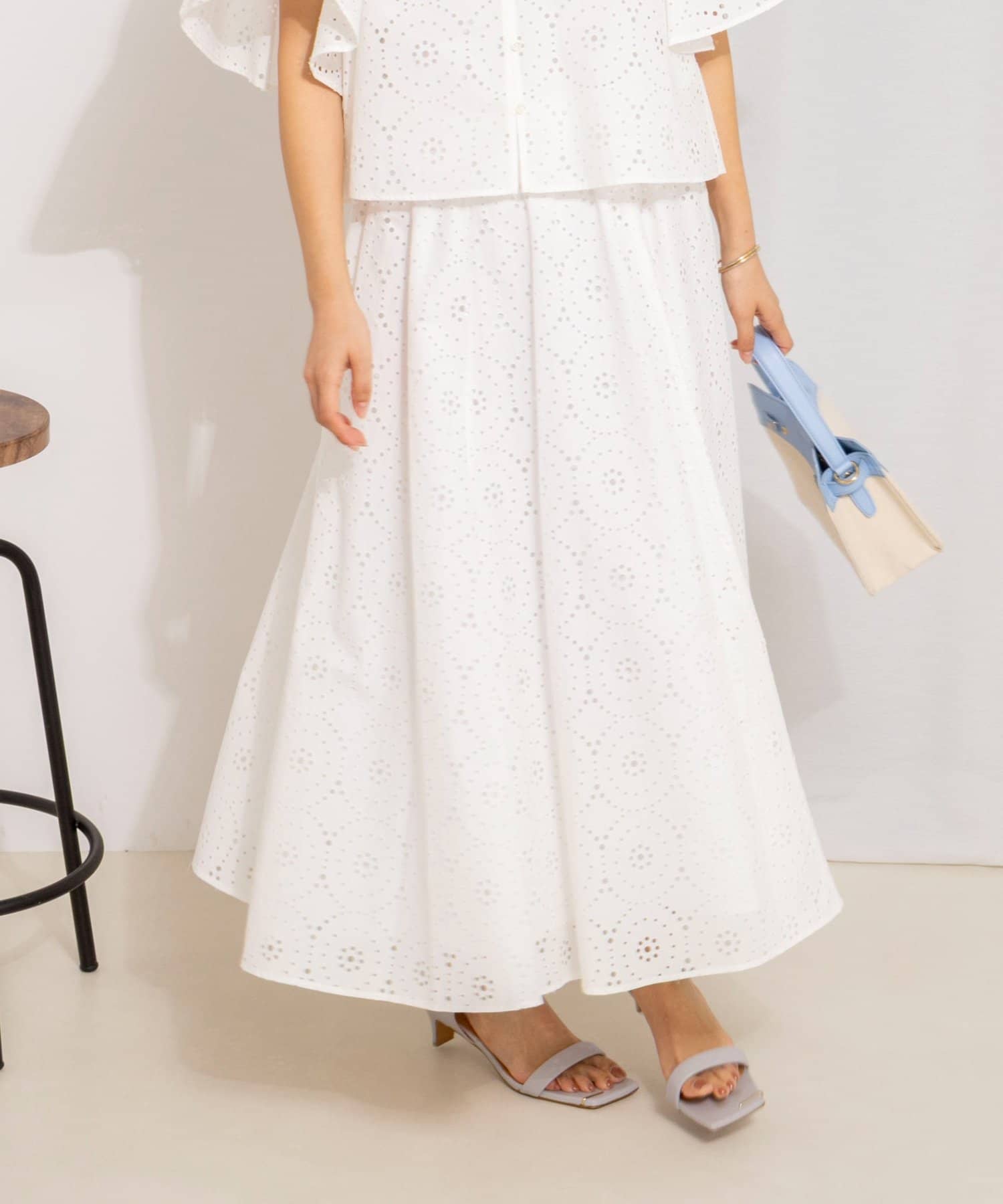 NOLLEY'S(ノーリーズ) 《セットアップ対応》ウォッシャブルレースフレアスカート