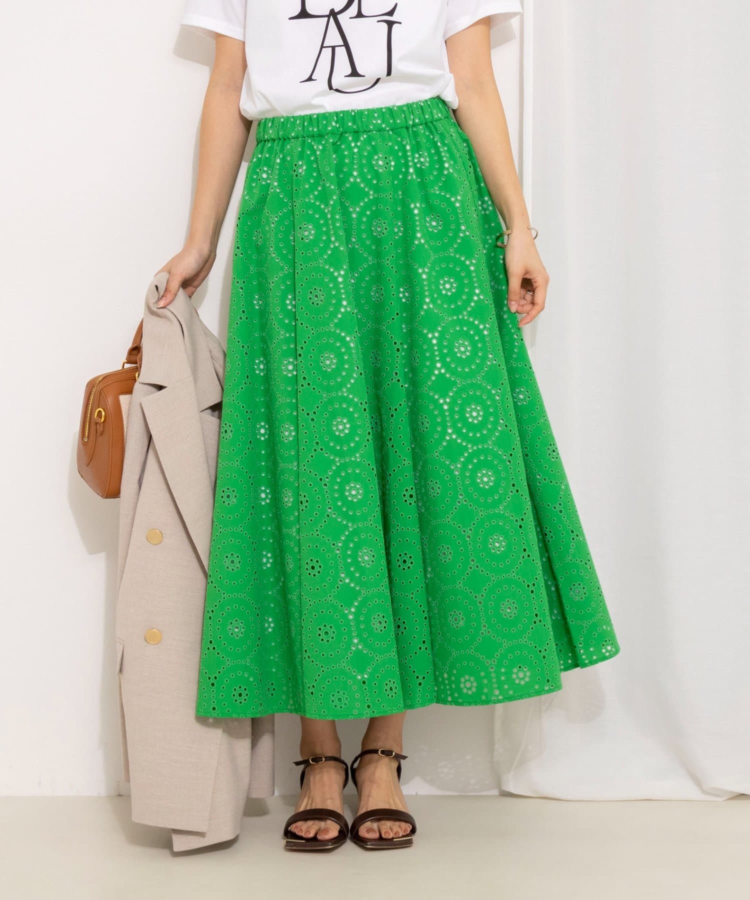 NOLLEY'S(ノーリーズ) 《セットアップ対応》ウォッシャブルレースフレアスカート