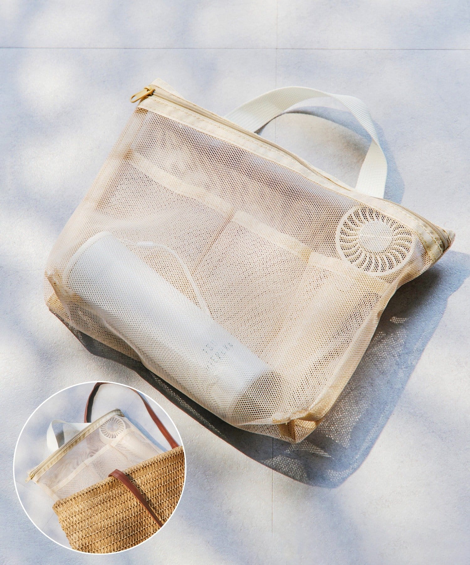 salut!(サリュ) 3ポケット付きメッシュポーチ横