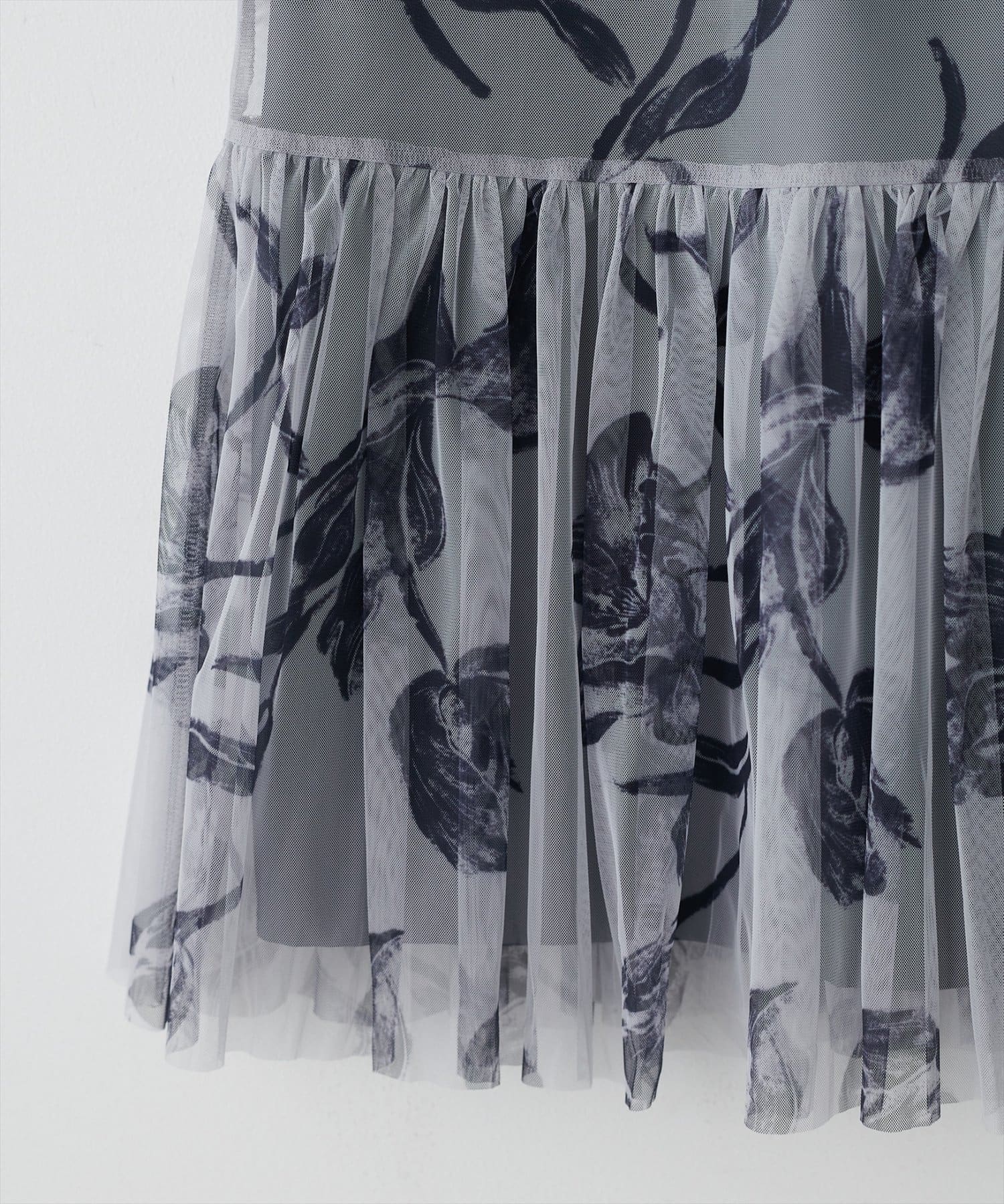 natural couture(ナチュラルクチュール) フラワープリントティアードスカート