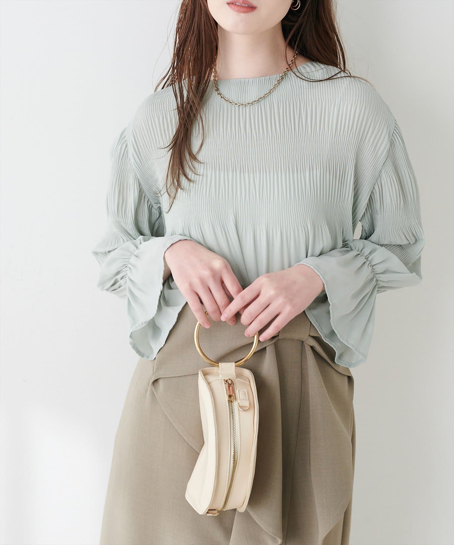 natural couture(ナチュラルクチュール) マジョリカプリーツブラウス