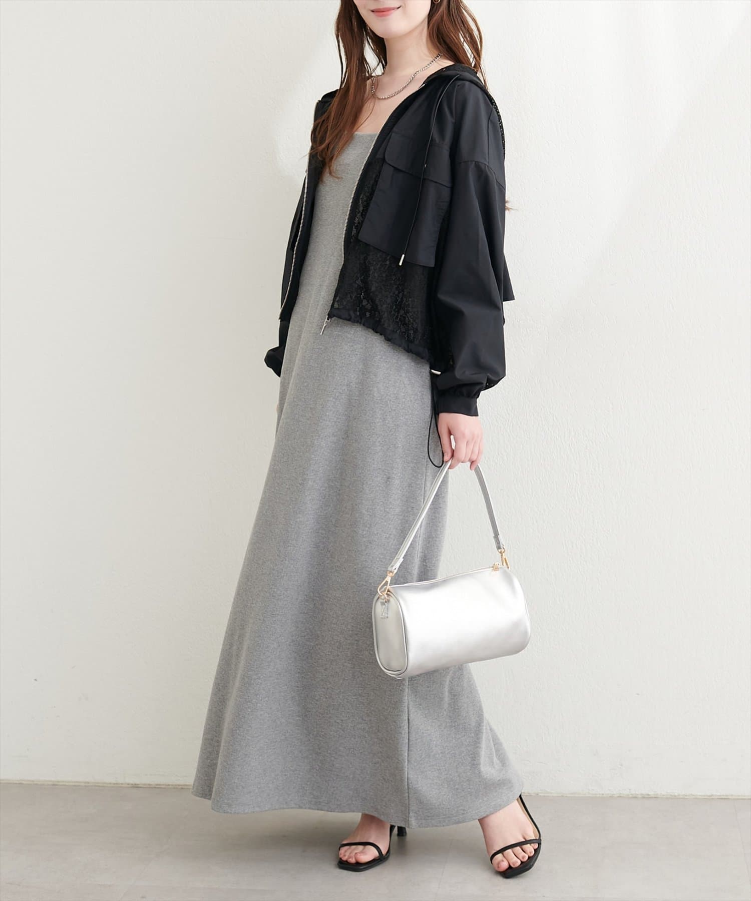 natural couture(ナチュラルクチュール) レースコンビブルゾン