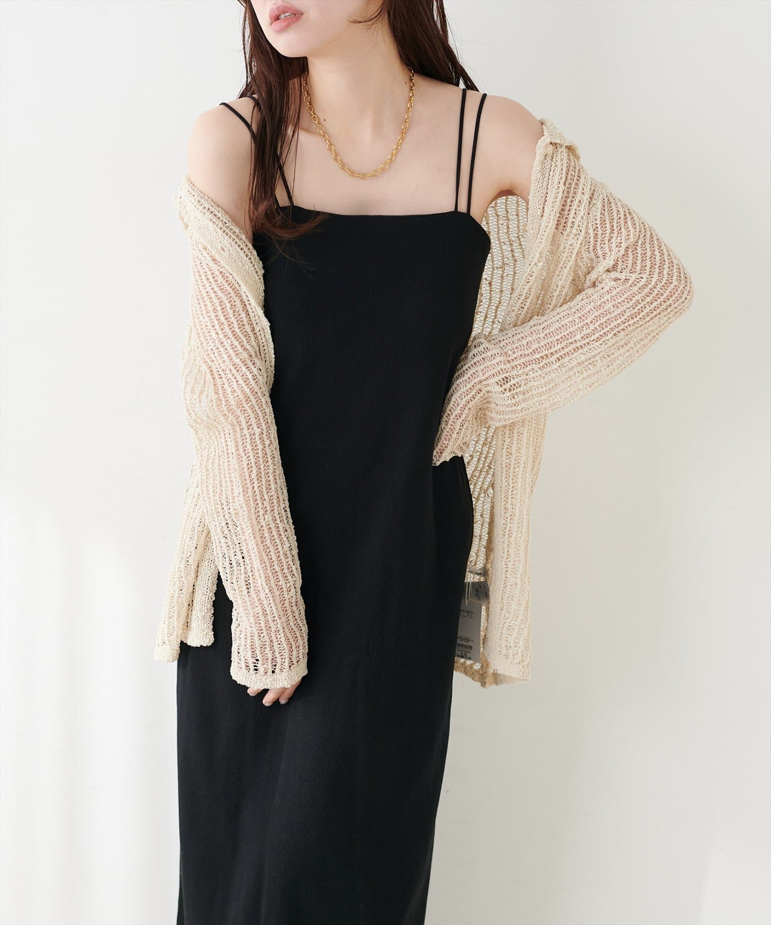 natural couture(ナチュラルクチュール) カップ付きキャミワンピース