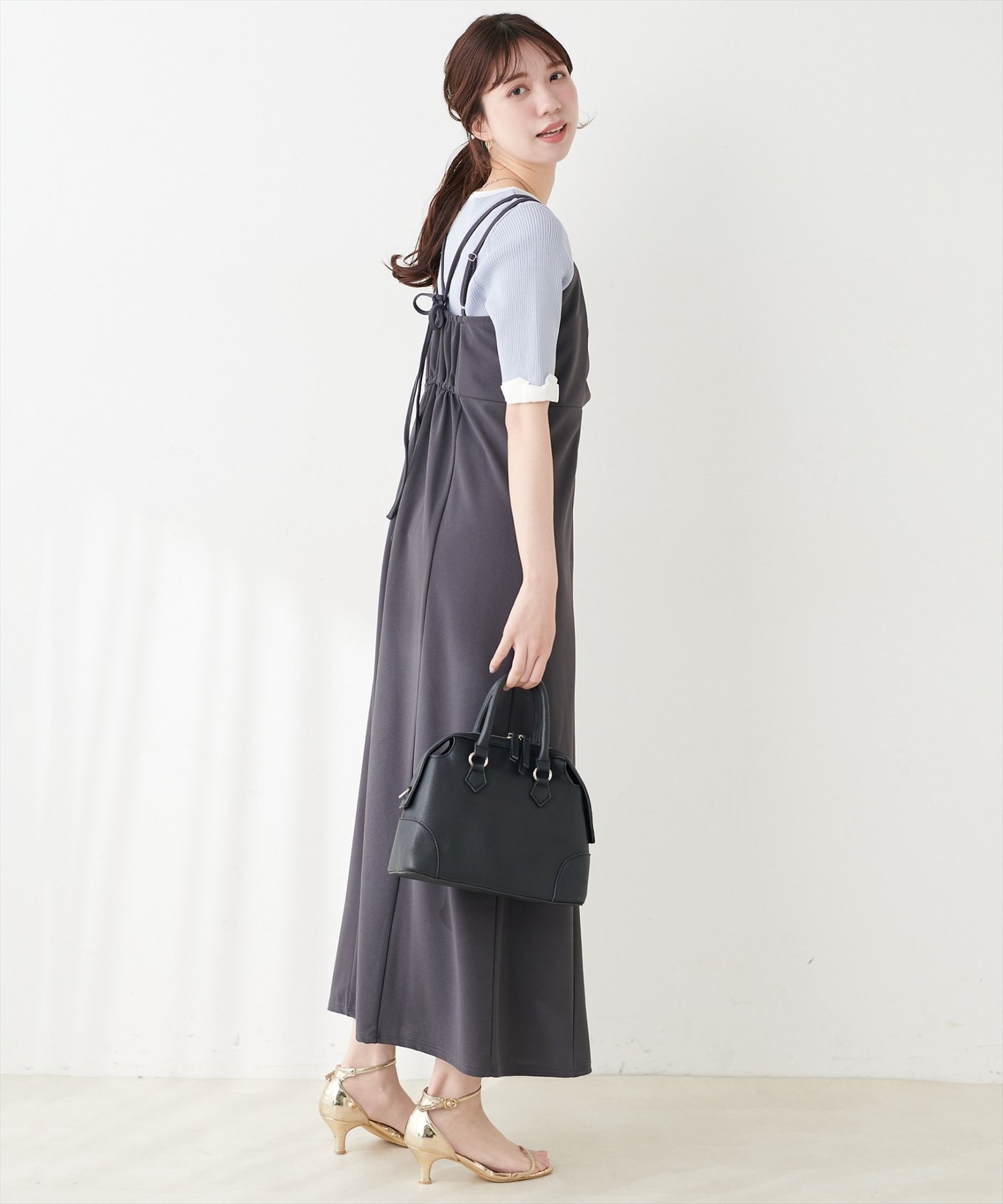 natural couture(ナチュラルクチュール) ドレープカットキャミワンピース