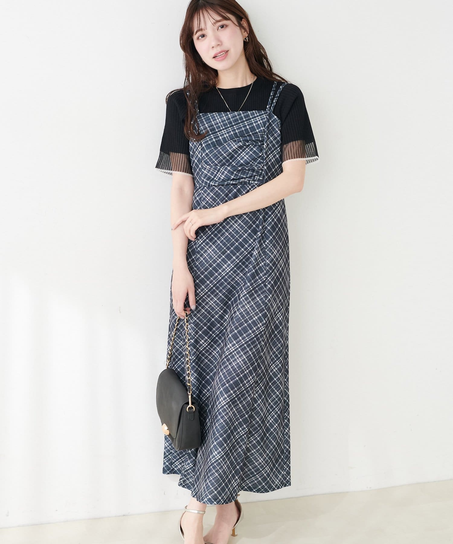 natural couture(ナチュラルクチュール) ドレープカットキャミワンピース