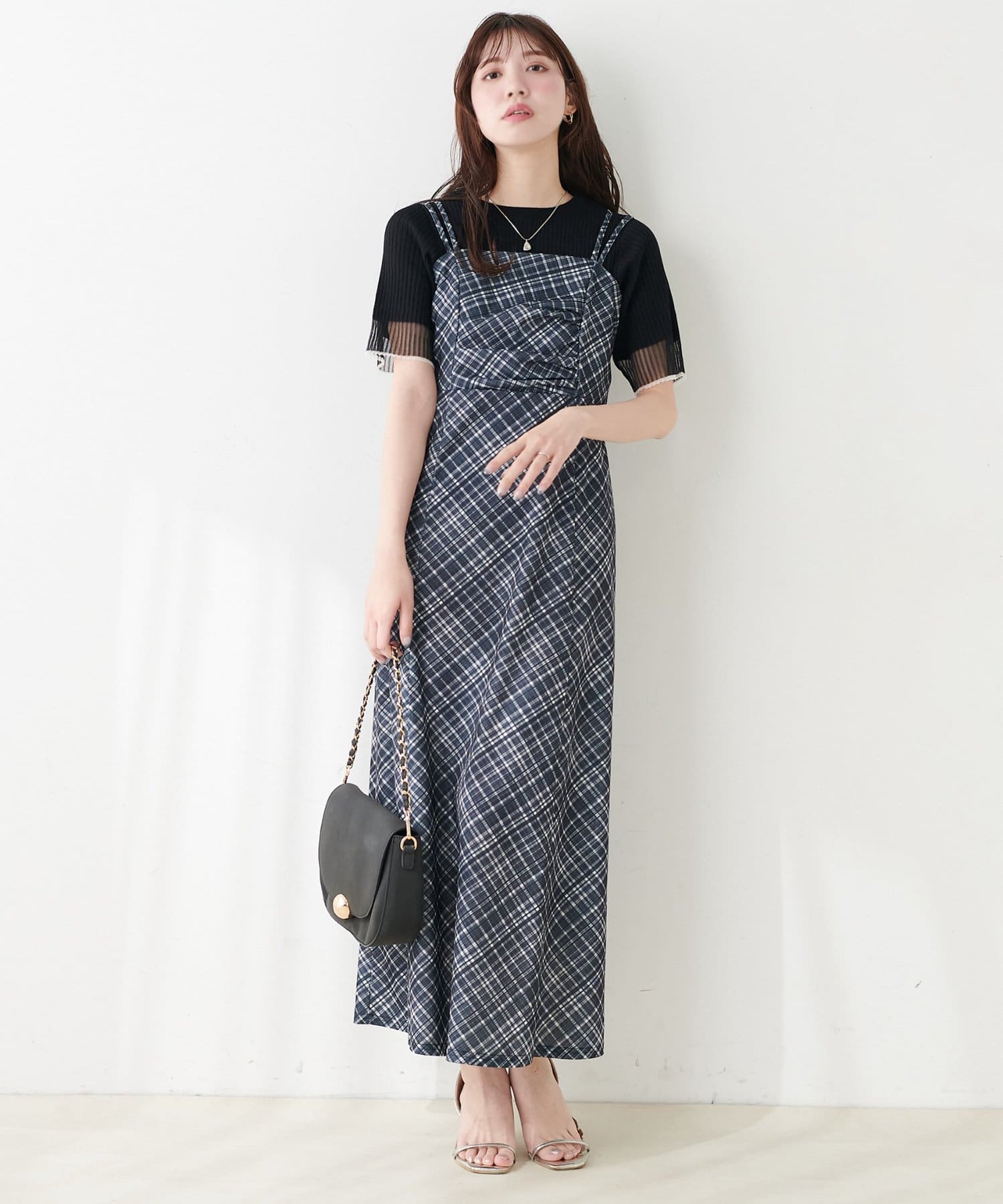 natural couture(ナチュラルクチュール) ドレープカットキャミワンピース