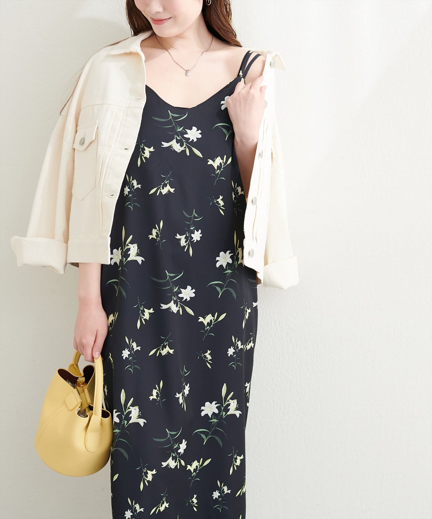 natural couture(ナチュラルクチュール) フラワープリントキャミワンピース