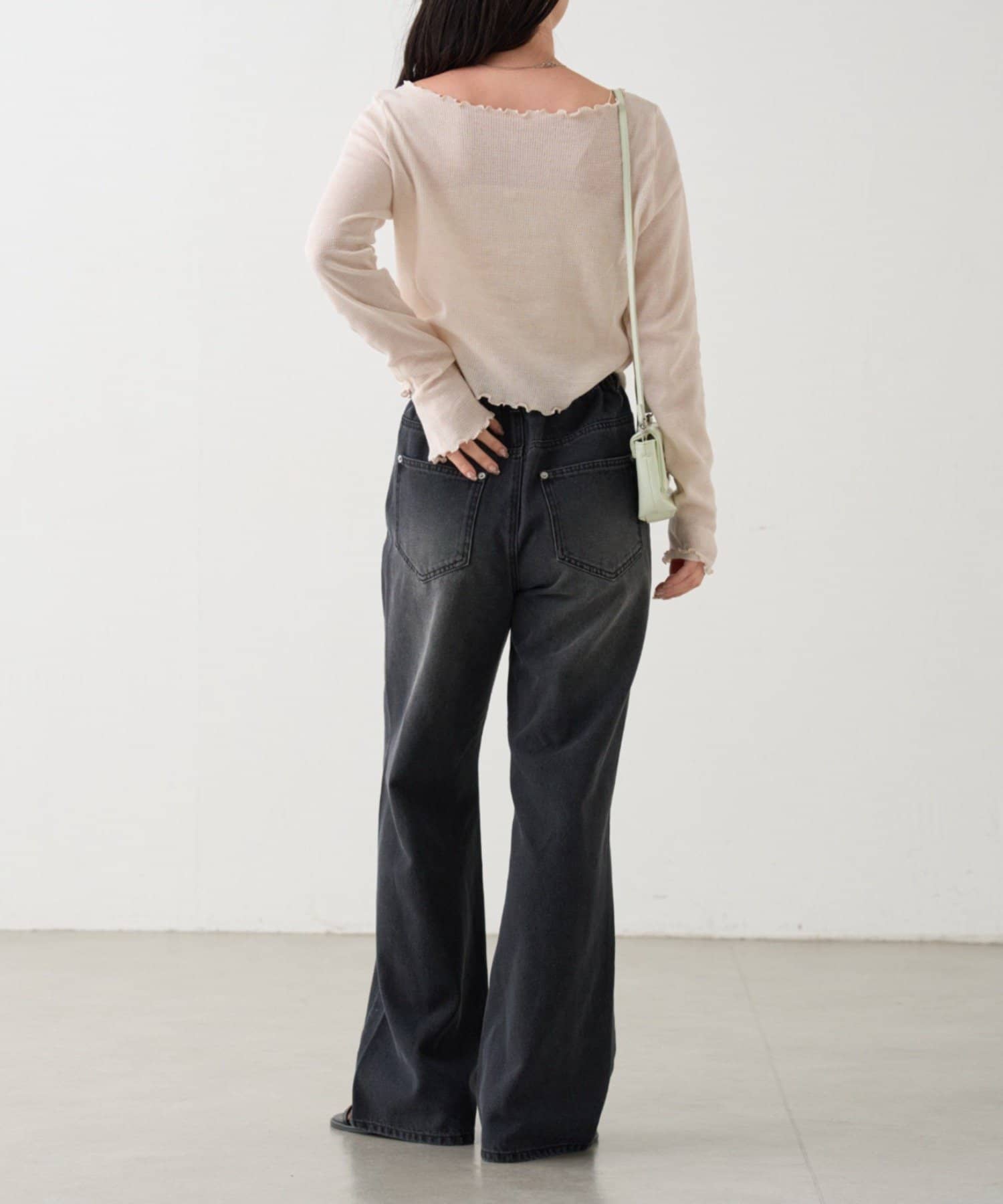 Kastane(カスタネ) 【3サイズ展開/低身長サイズ/高身長サイズ】B ウエストラップデニムパンツ