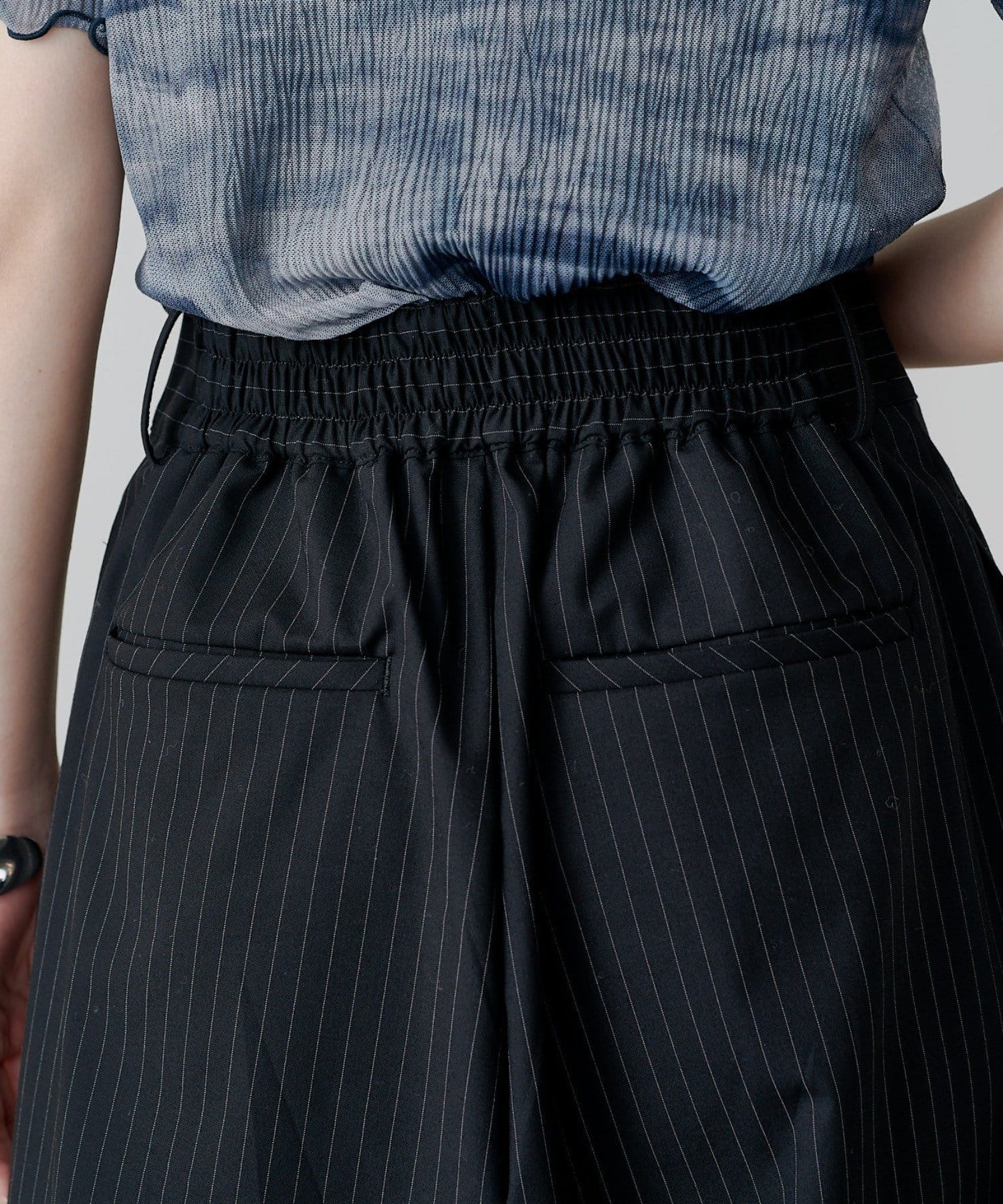 Lui's(ルイス) ポプリンストライプラップデザインパンツ