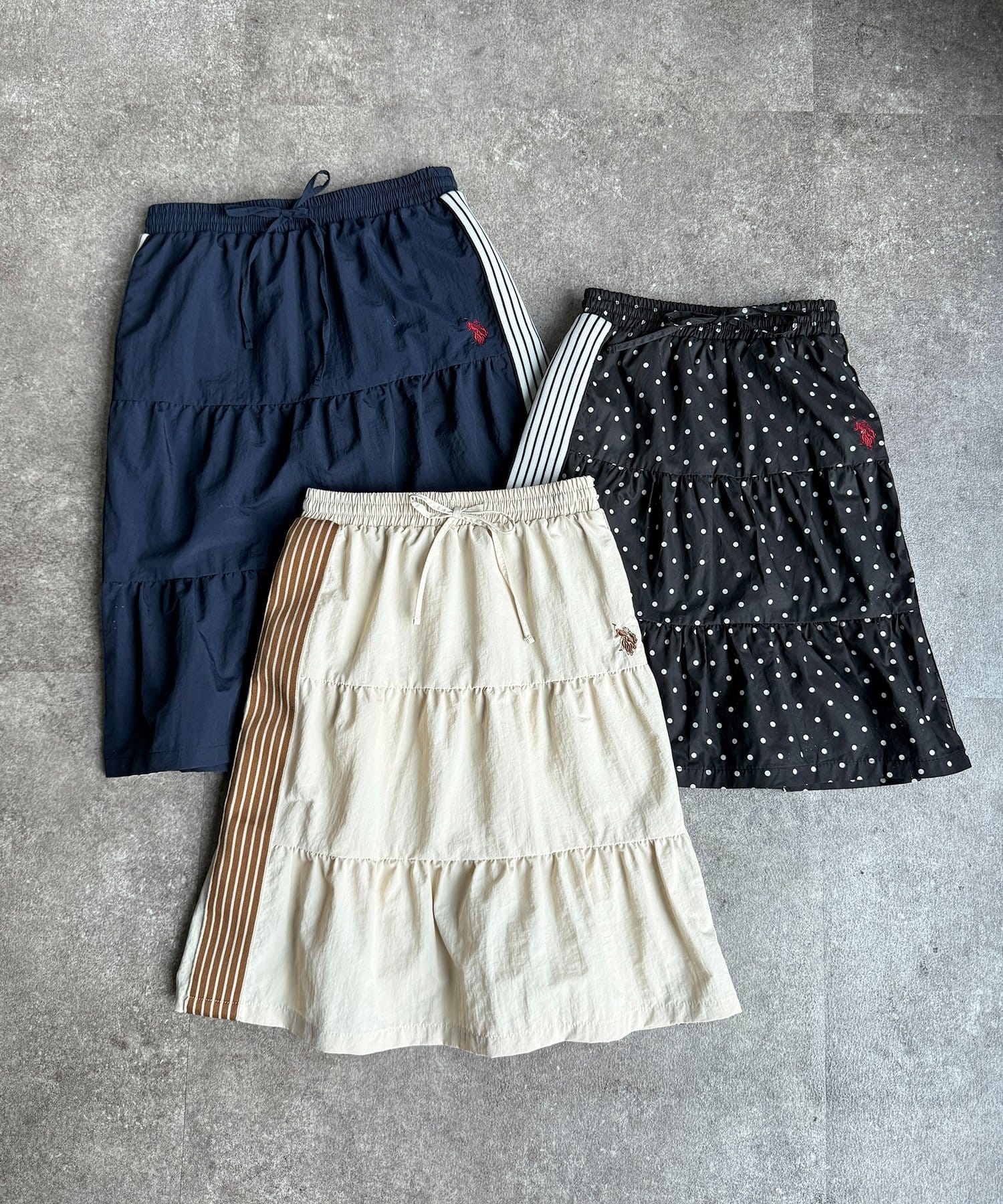 CPCM(シーピーシーエム) 【KIDS】【U.S. POLO ASSN.】ラインティアードスカート