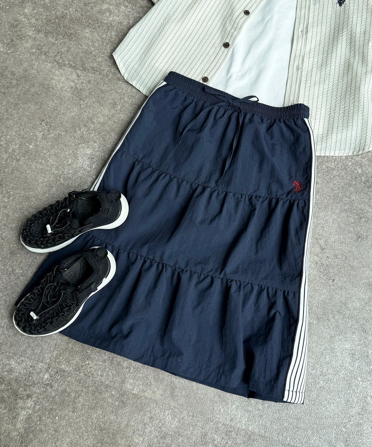 CPCM(シーピーシーエム) 【KIDS】【U.S. POLO ASSN.】ラインティアードスカート