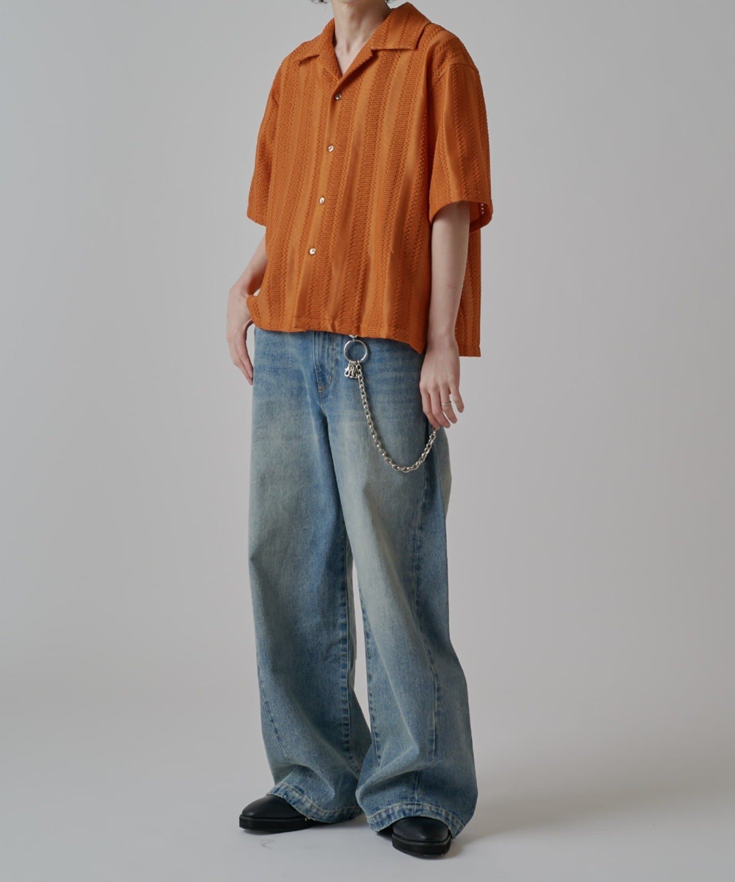 Lui's(ルイス) ウーリーレースオープンカラーシャツ