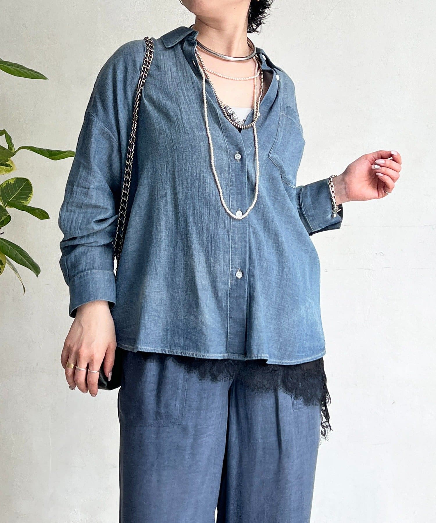 un dix cors(アンディコール) シアーDENIMシャツ