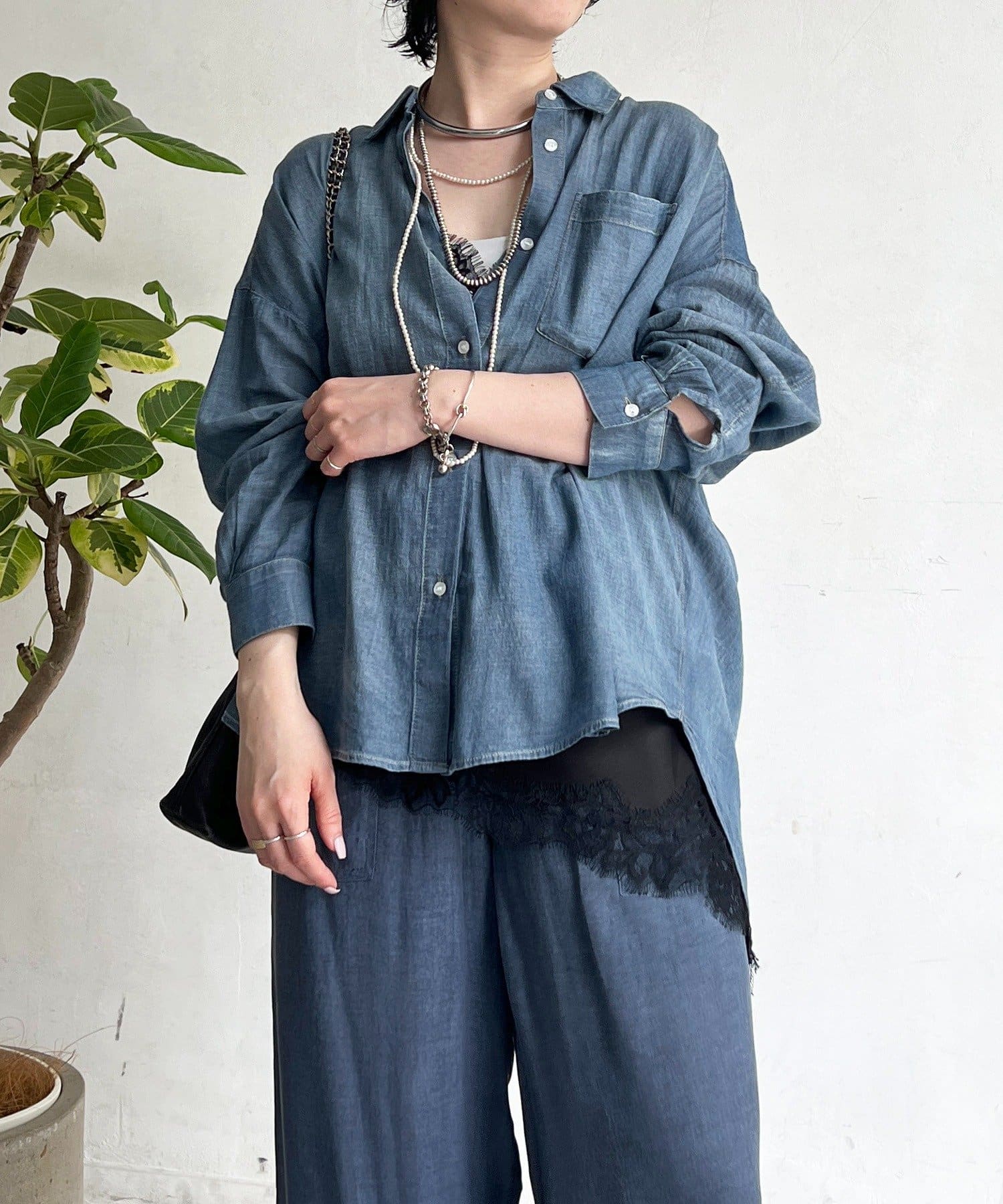 un dix cors(アンディコール) シアーDENIMシャツ