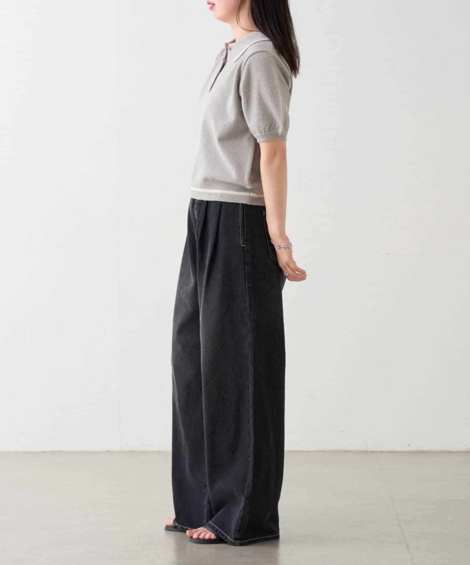 Kastane(カスタネ) B ブークレラインニットポロ