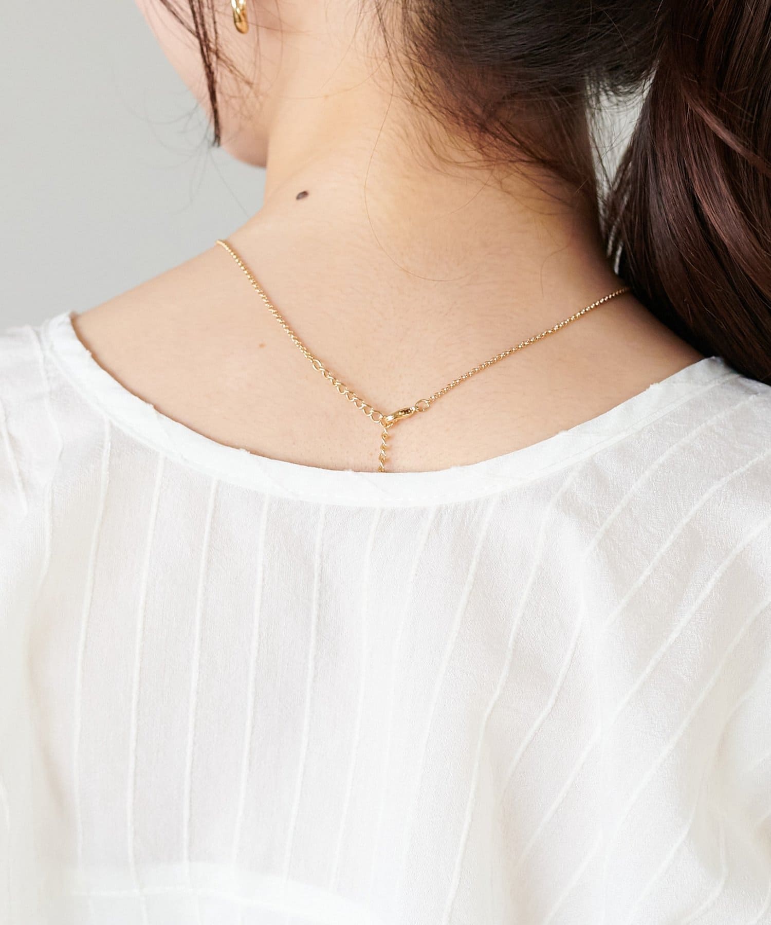 DISCOAT(ディスコート) 【WEB限定】シアーストライプノースリブラウス