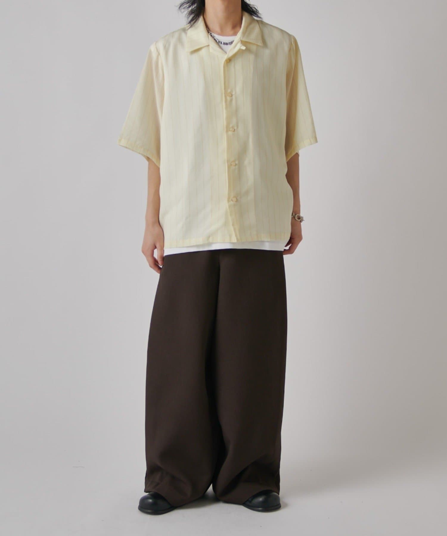 Lui's(ルイス) キュプラストライプ半袖シャツ