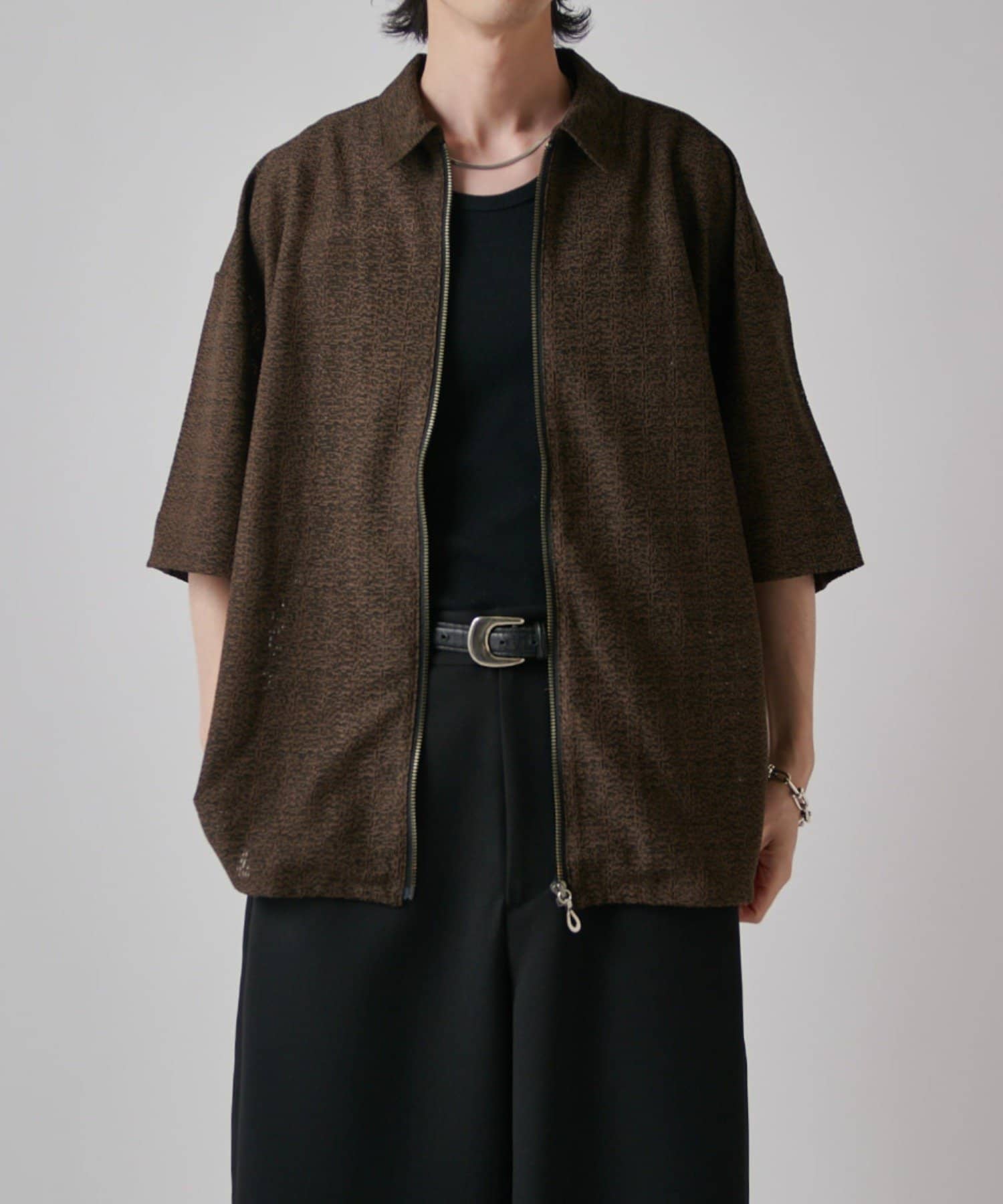 Lui's(ルイス) S/S ZIPレースシャツ
