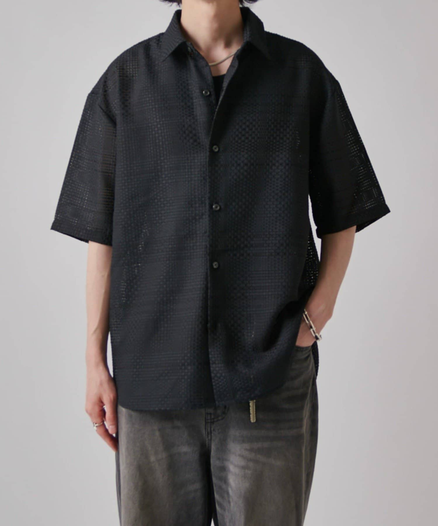 Lui's(ルイス) ブロックチェックショートスリーブシャツ