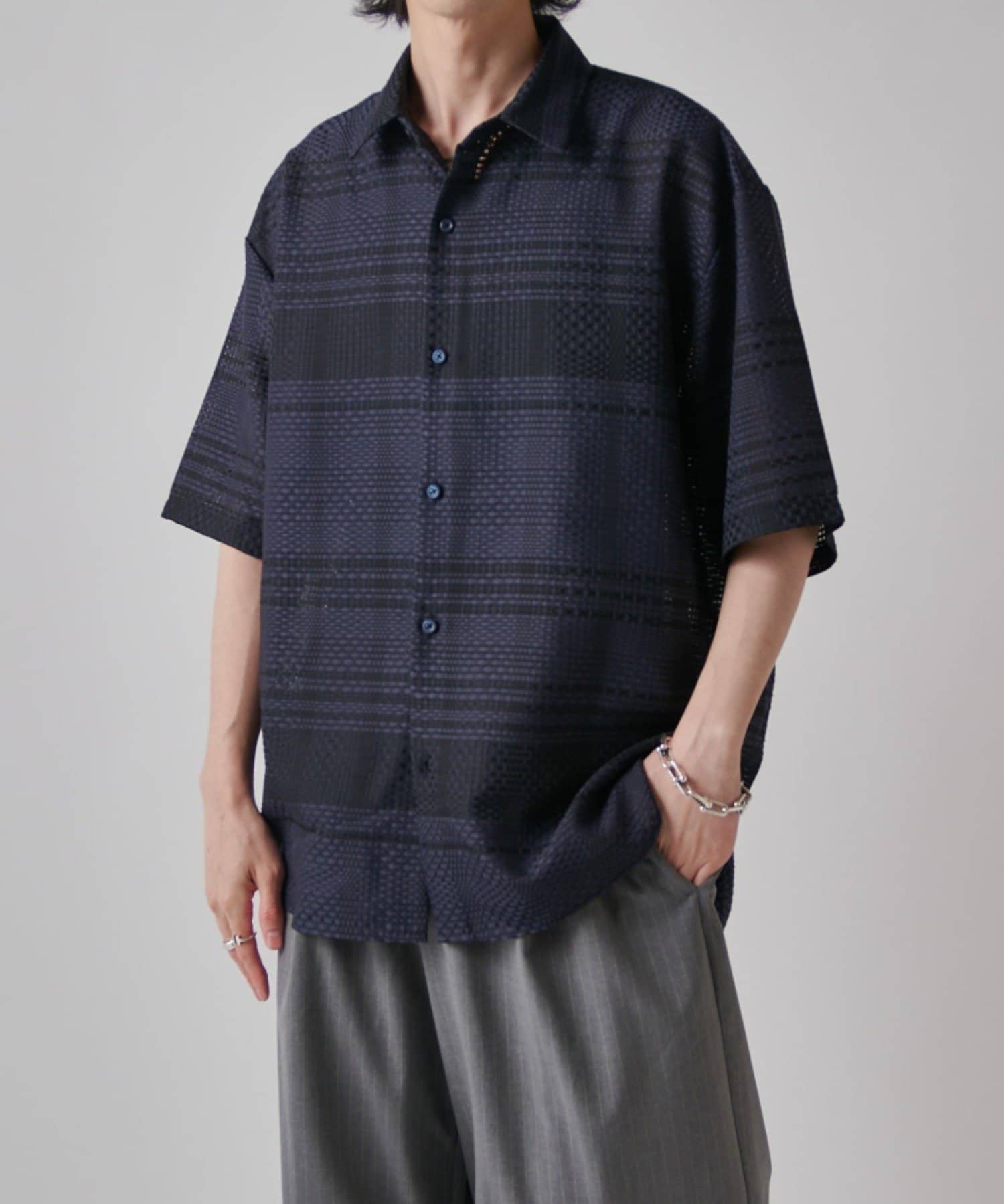 Lui's(ルイス) ブロックチェックショートスリーブシャツ