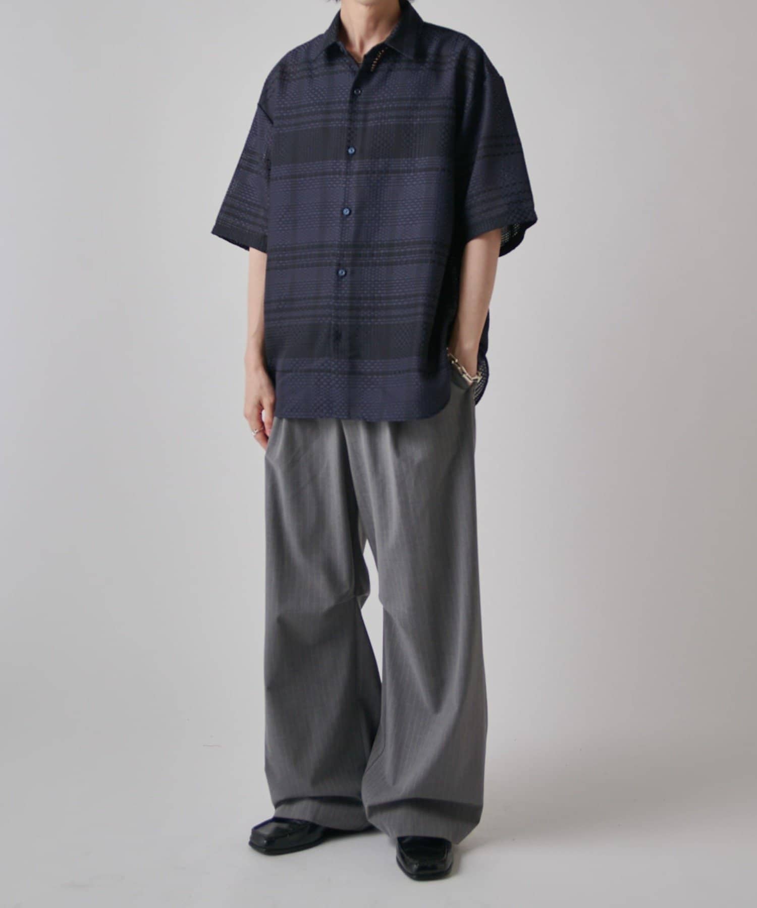 Lui's(ルイス) ブロックチェックショートスリーブシャツ