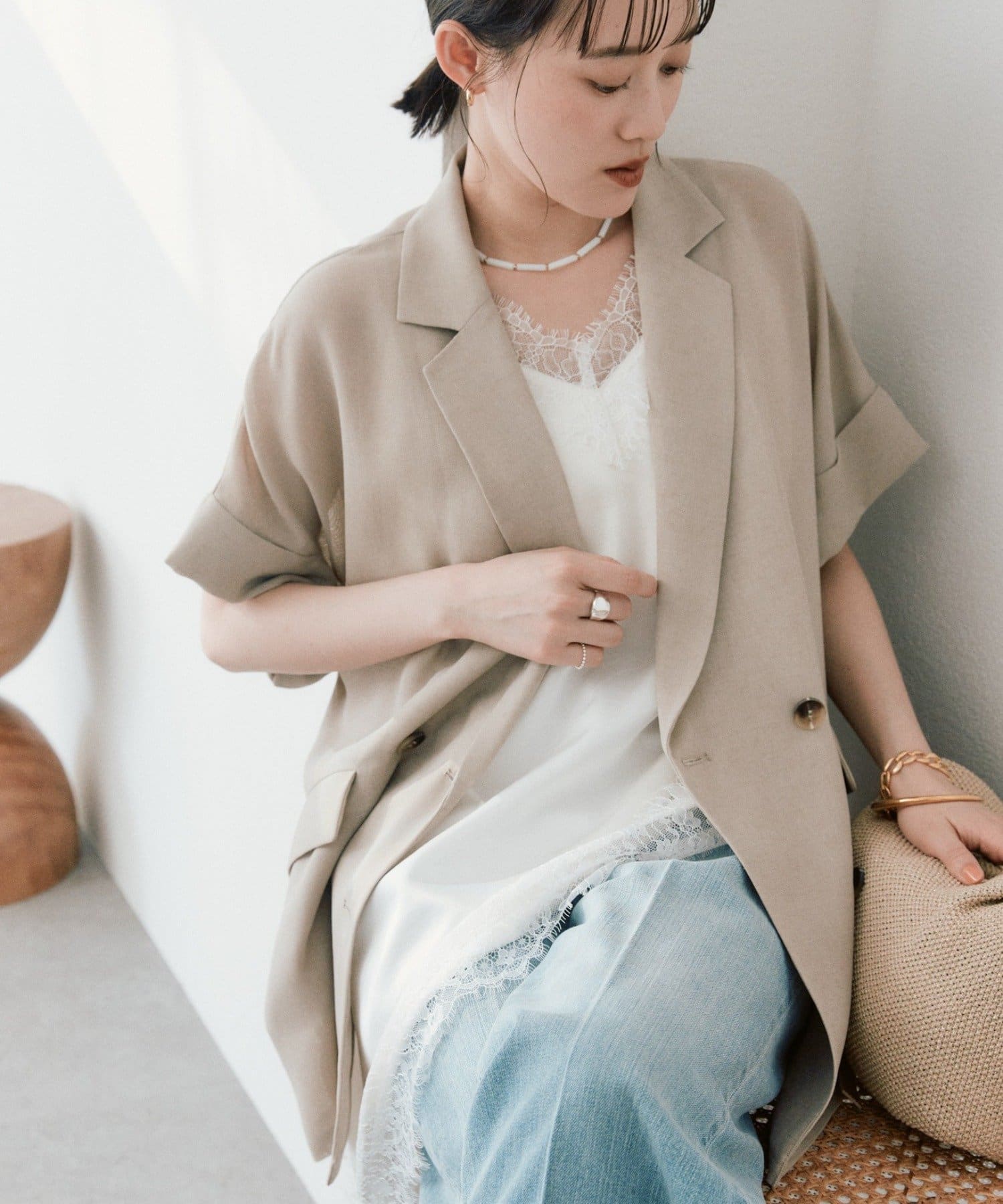 RIVE DROITE(リヴドロワ) 予約【夏の羽織に】スリーブレスジャケット