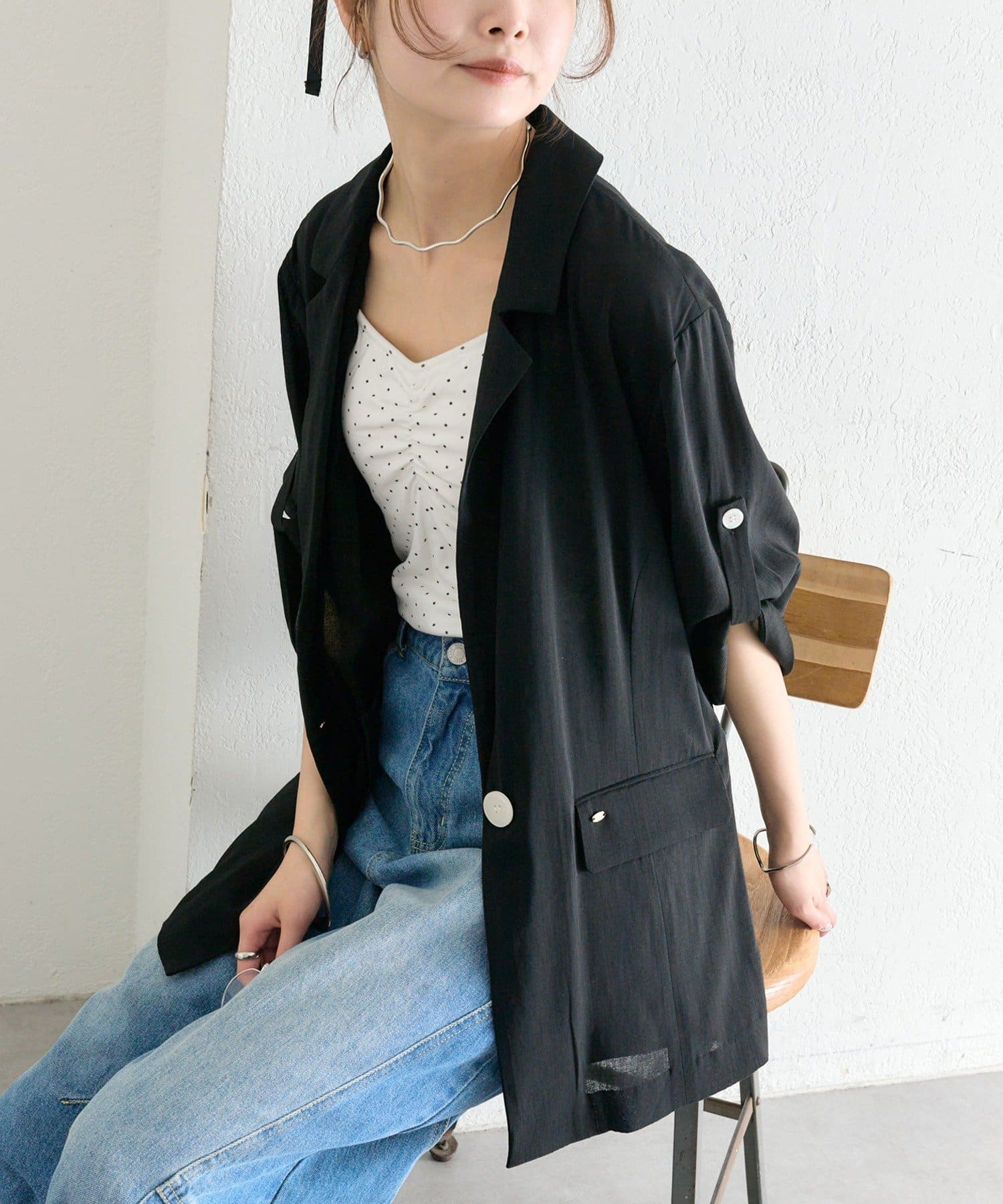 mystic(ミスティック) シアー半袖ジャケット