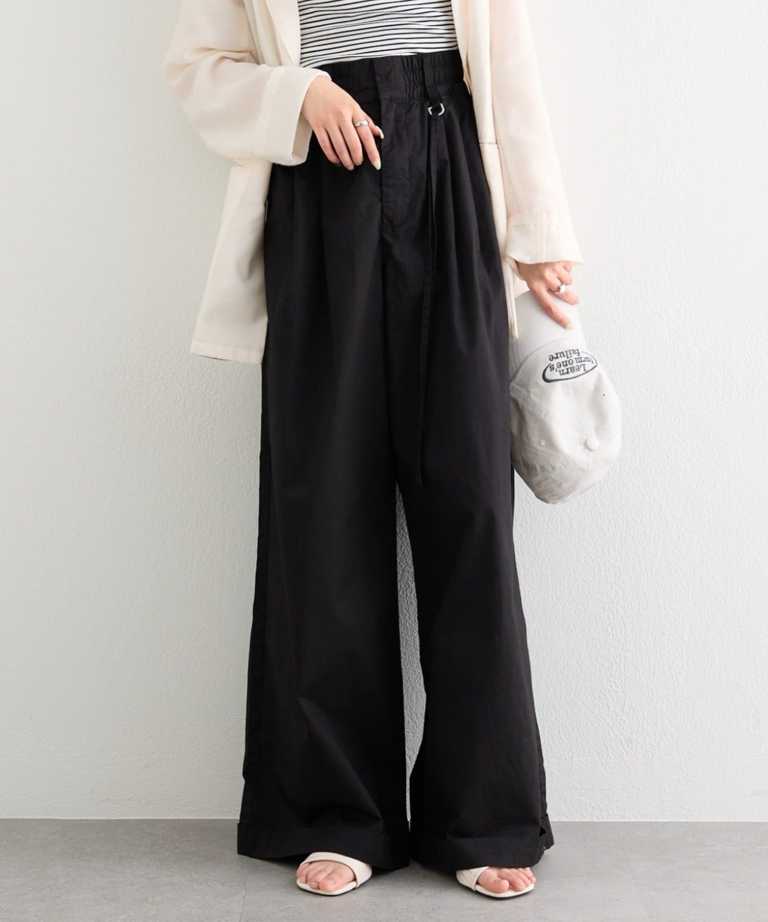 mystic(ミスティック) ワイドベルトタックパンツ