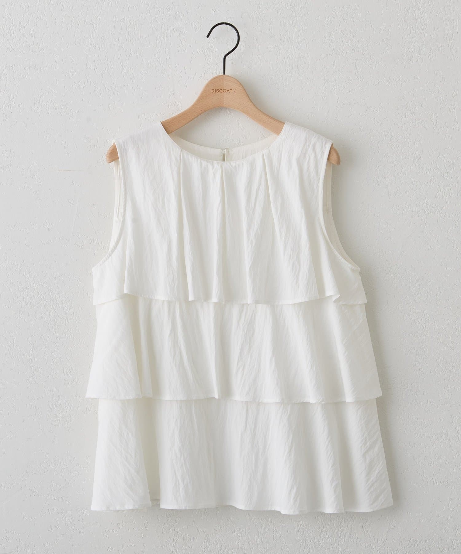 DISCOAT(ディスコート) 【Noka】ティアードノースリブラウス