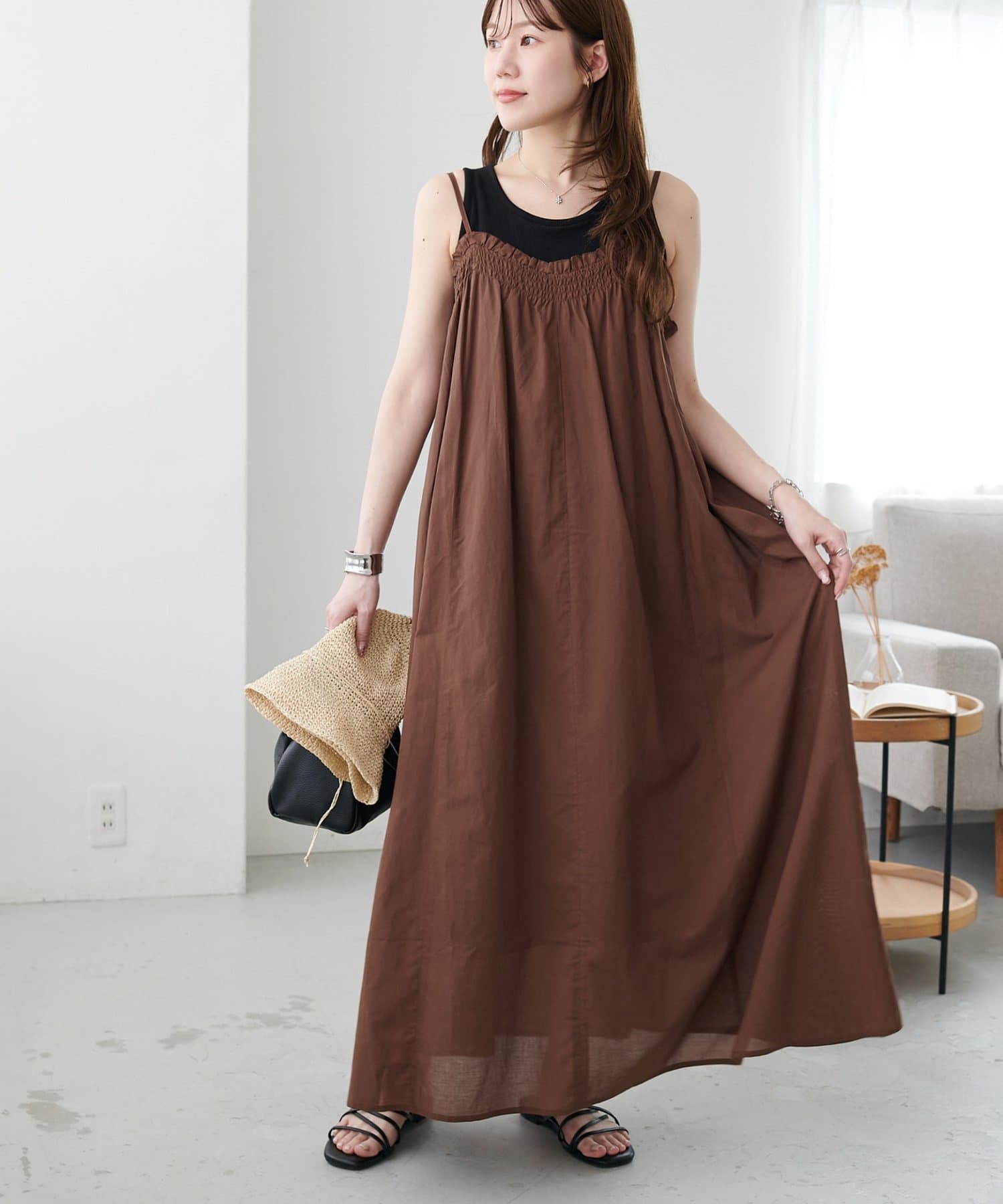 DISCOAT(ディスコート) 胸ギャザーキャミワンピース