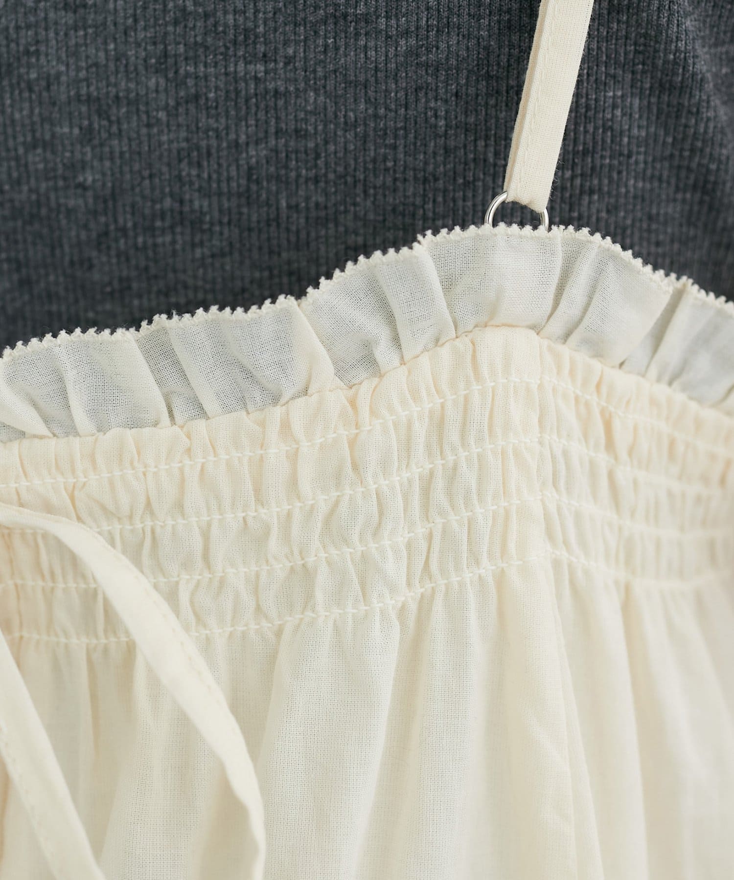 DISCOAT(ディスコート) 胸ギャザーキャミワンピース