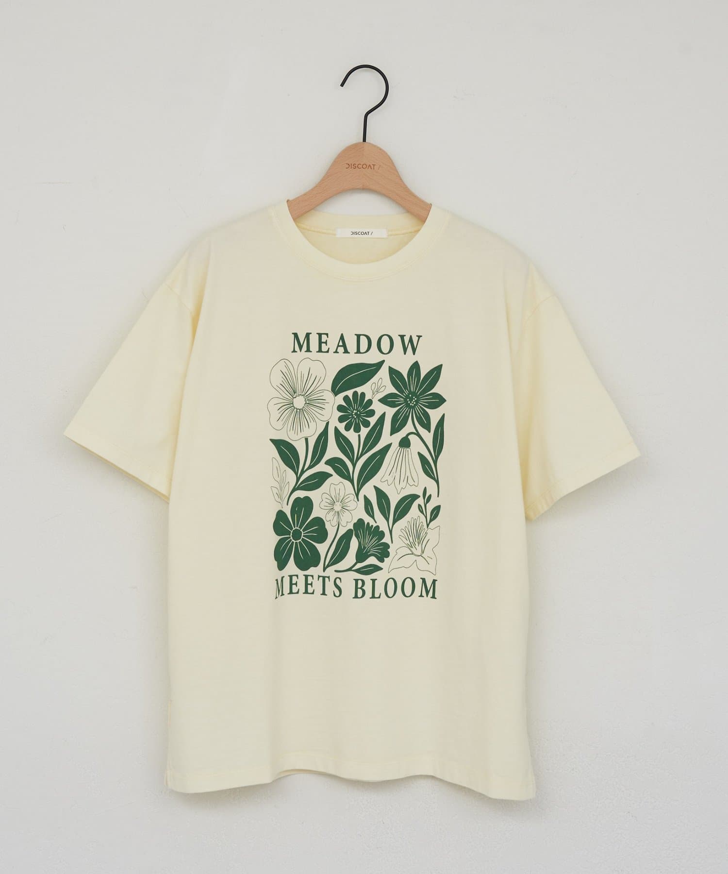 DISCOAT(ディスコート) 【WEB限定】フラワーピグメントTシャツ