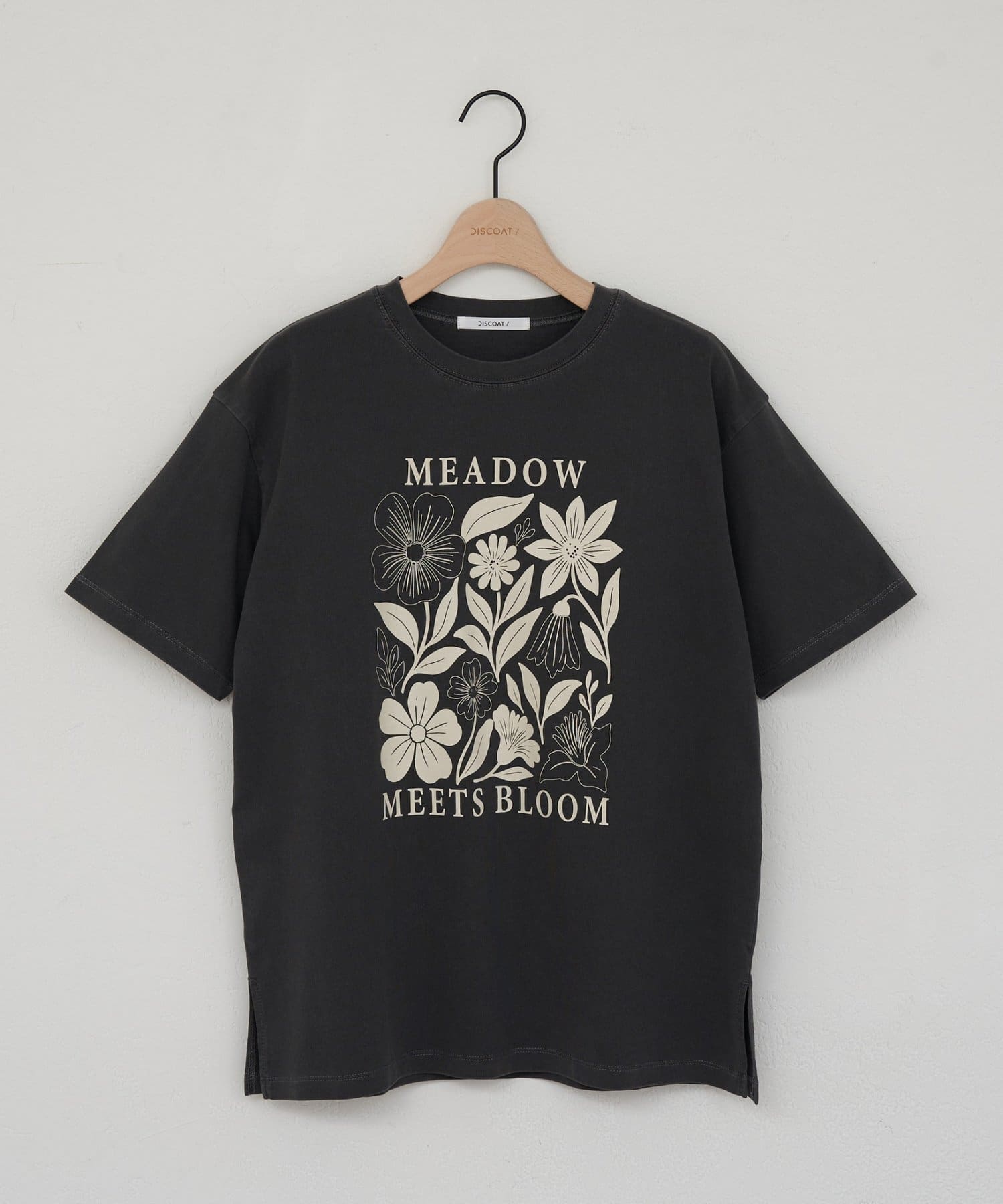 DISCOAT(ディスコート) 【WEB限定】フラワーピグメントTシャツ
