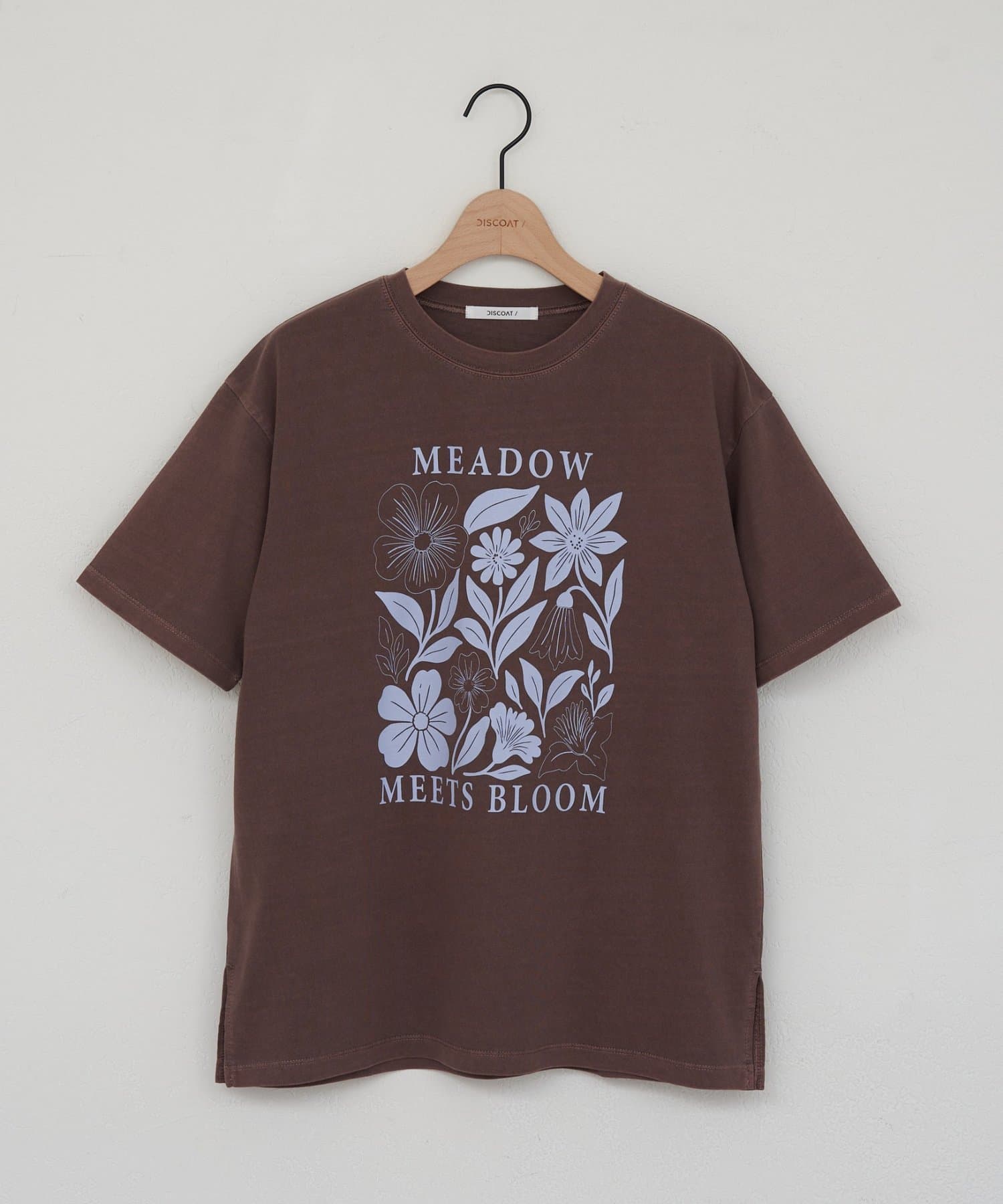 DISCOAT(ディスコート) 【WEB限定】フラワーピグメントTシャツ