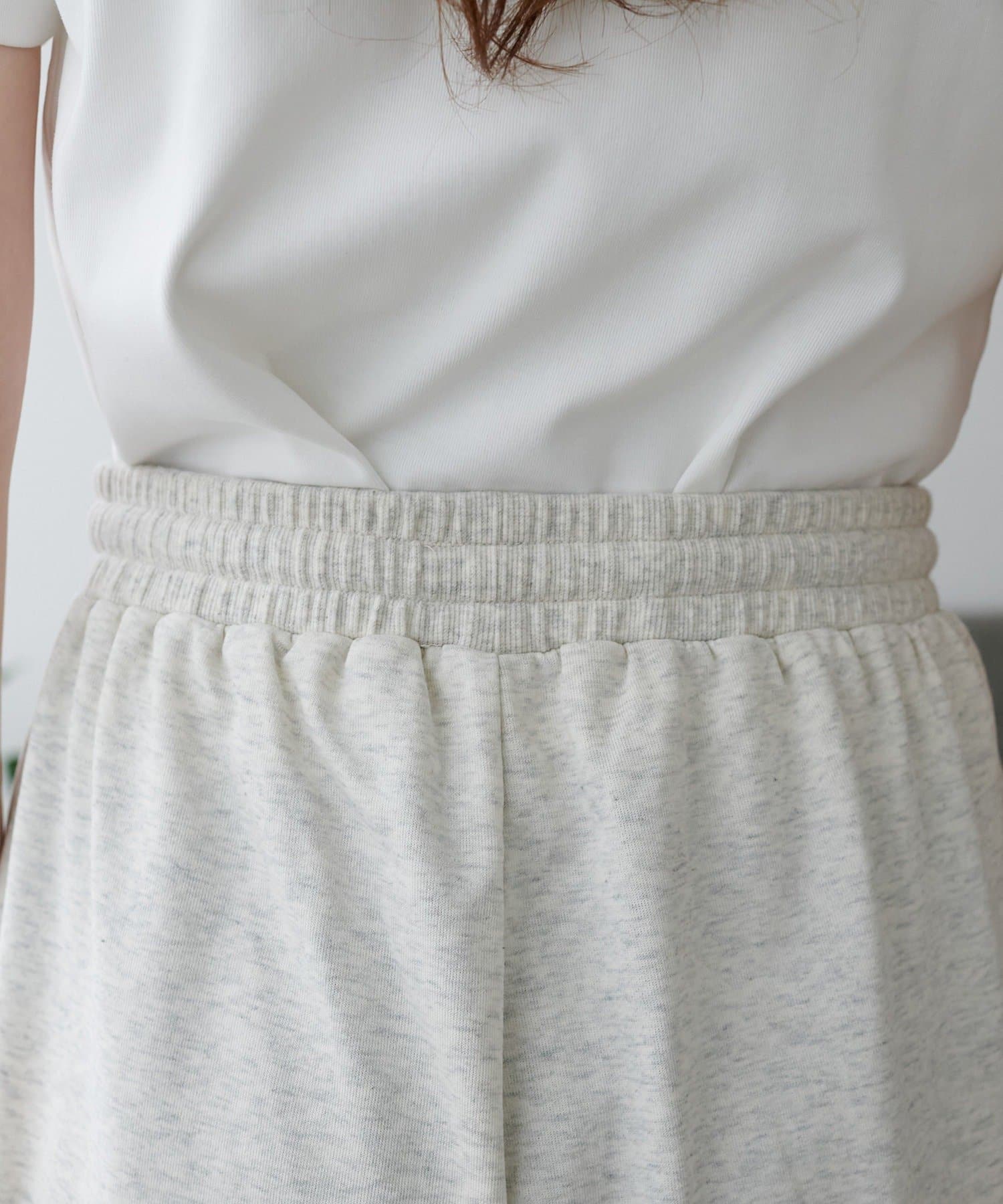 DISCOAT(ディスコート) ライトオンス裏毛センタープレスワイドパンツ