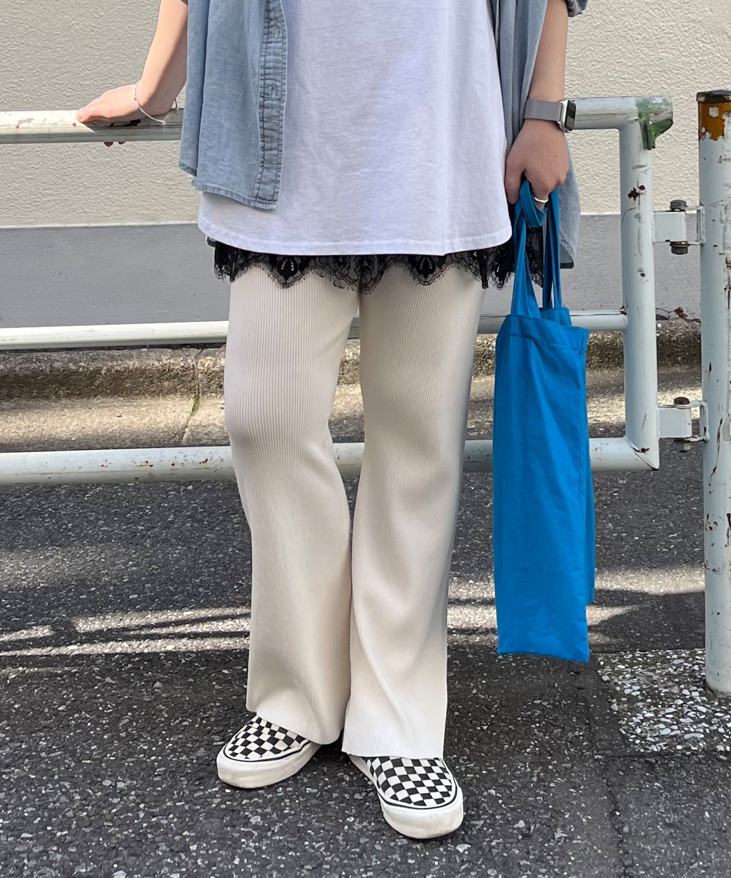 PUAL CE CIN(ピュアルセシン) 【＠yns628企画】リブニット微フレアパンツ