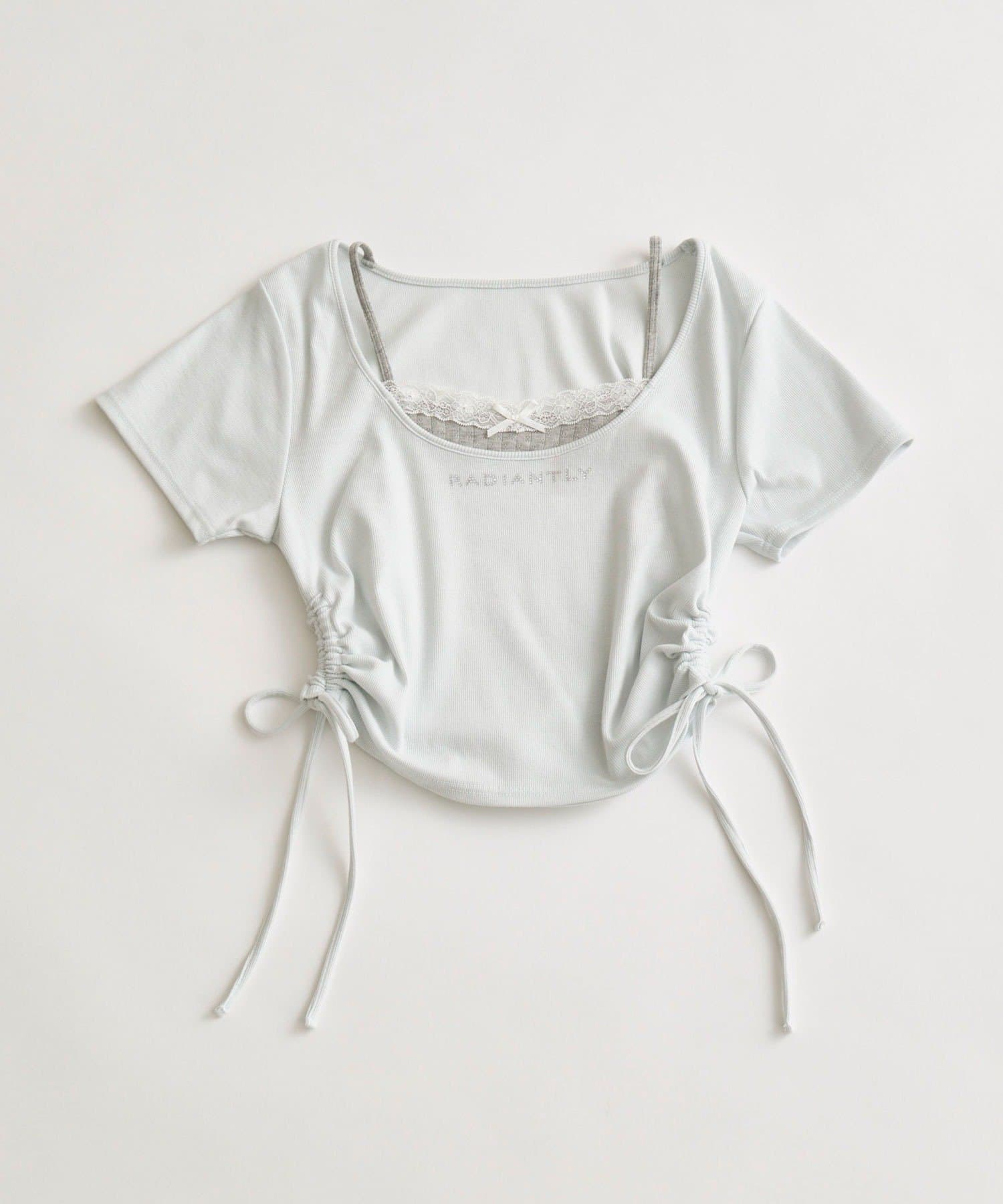 OLIVE des OLIVE(オリーブ デ オリーブ) レイヤード風ドロストTシャツ