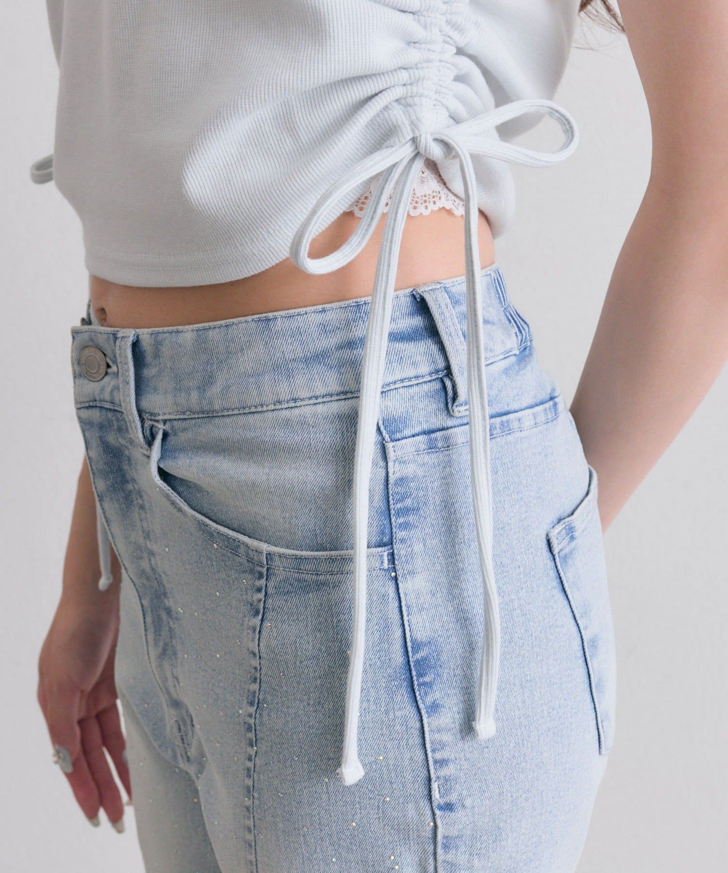 OLIVE des OLIVE(オリーブ デ オリーブ) レイヤード風ドロストTシャツ